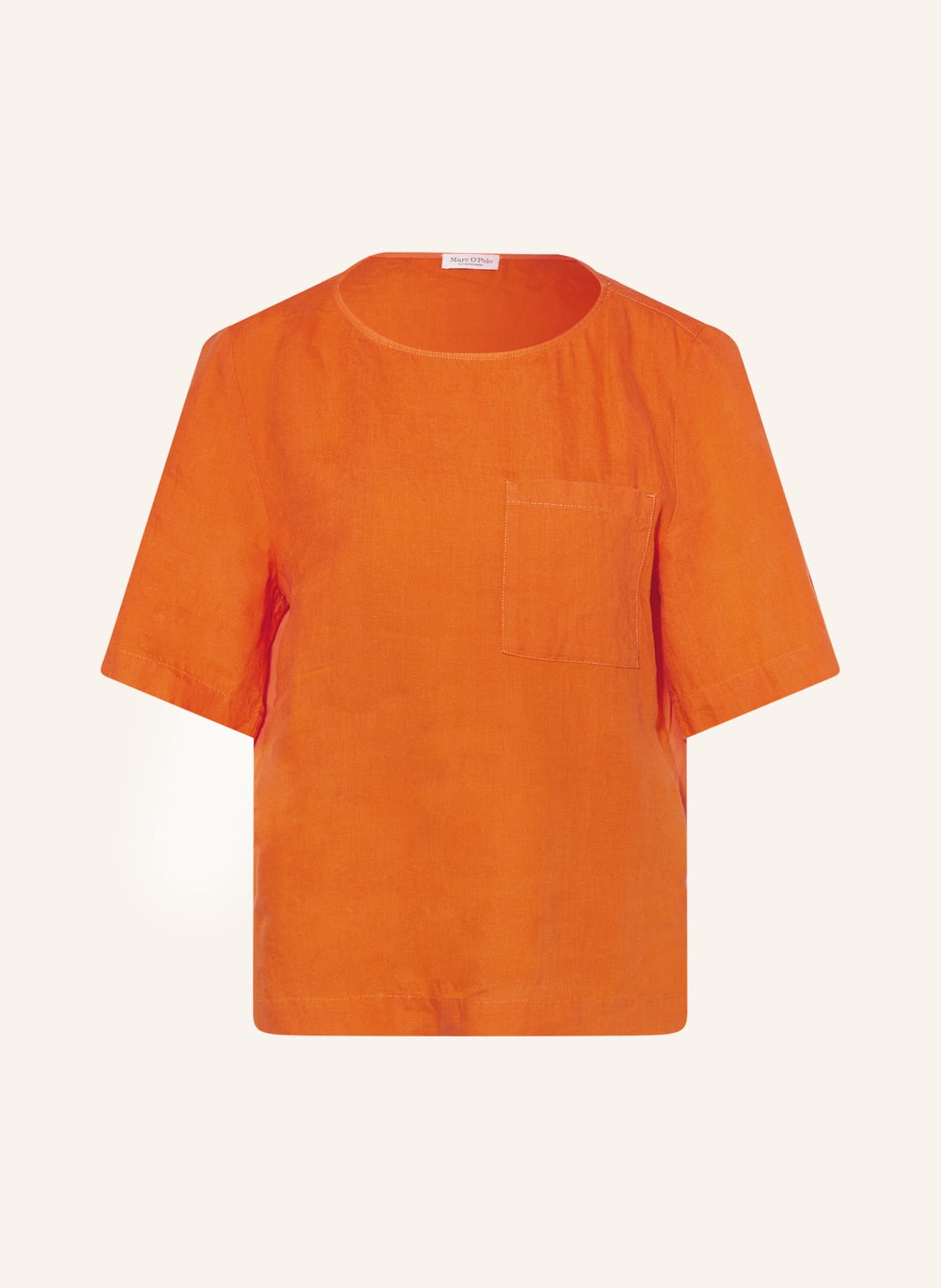 Image of Marc O'polo Blusenshirt Im Materialmix Mit Leinen orange