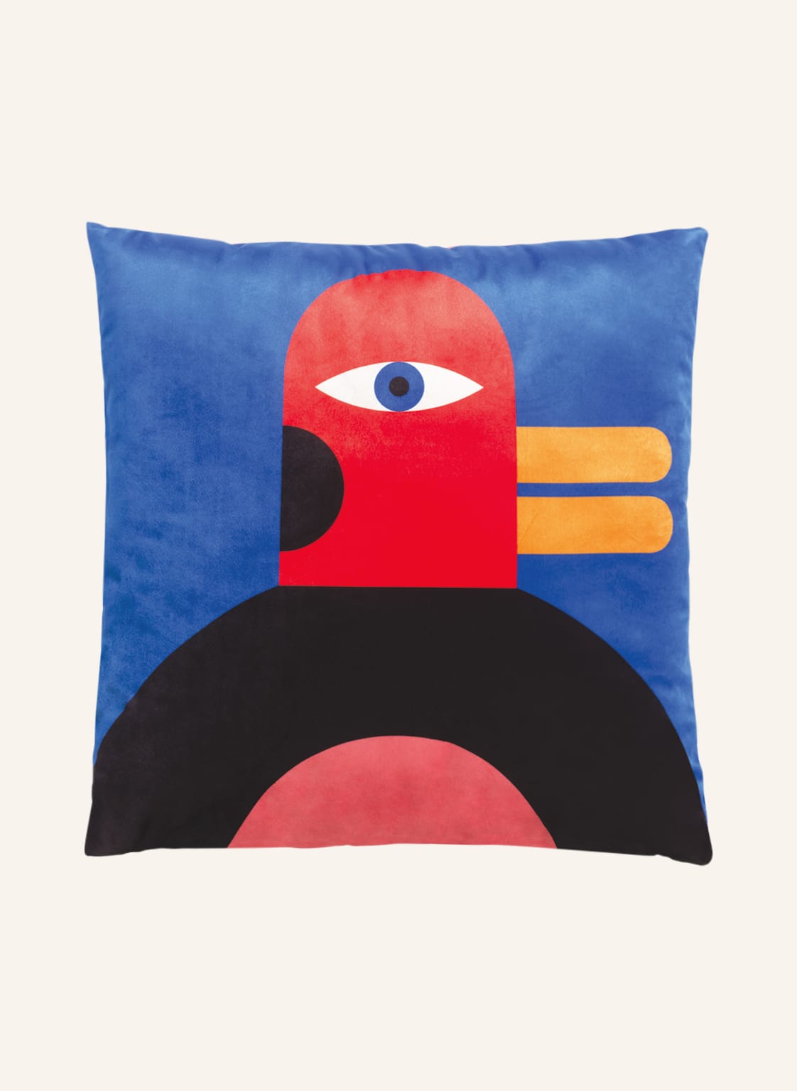 Image of Qeeboo Dekokissen Oggian Duck Aus Samt blau