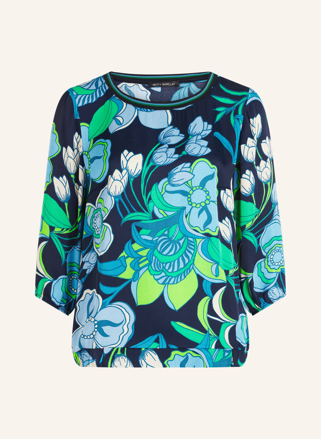 Image of Betty Barclay Blusenshirt Aus Satin Mit 3/4-Arm blau