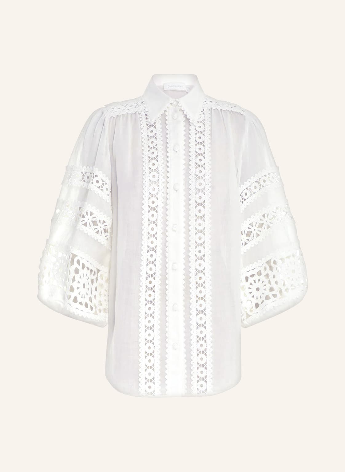 Image of Zimmermann Hemdbluse Devi Mit Spitze weiss
