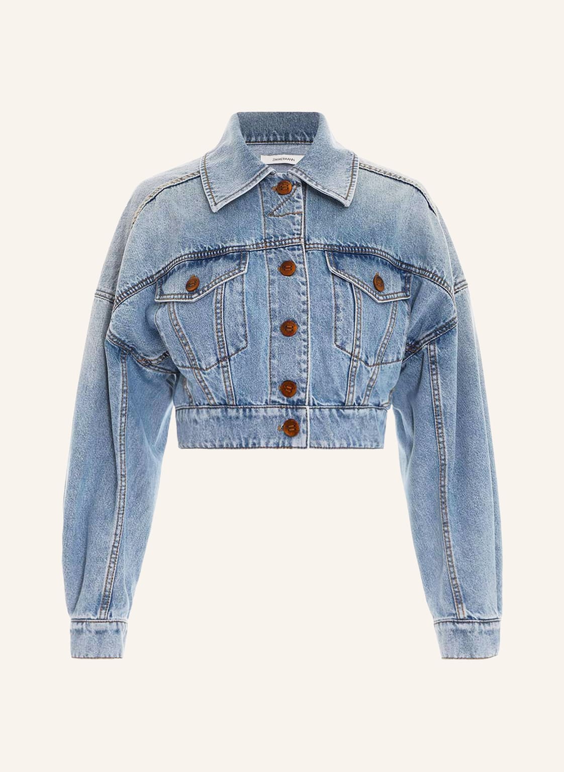 Image of Zimmermann Cropped-Jeansjacke Raie blau
