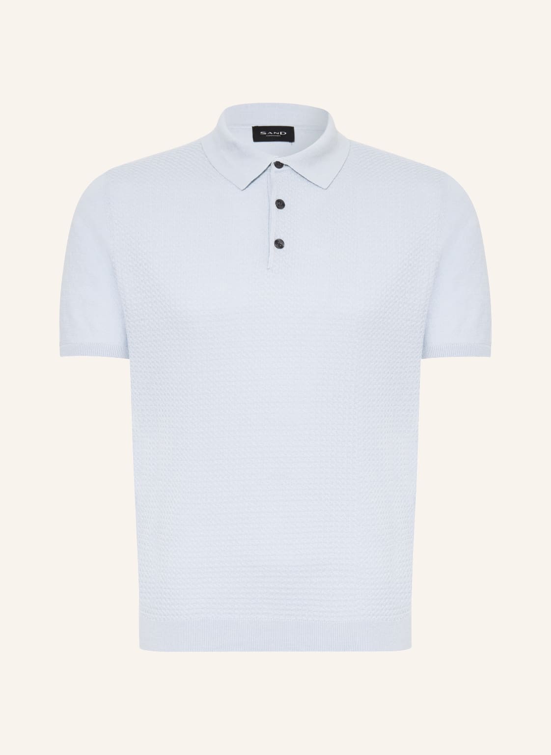 Image of Sand Copenhagen Strick-Poloshirt blau