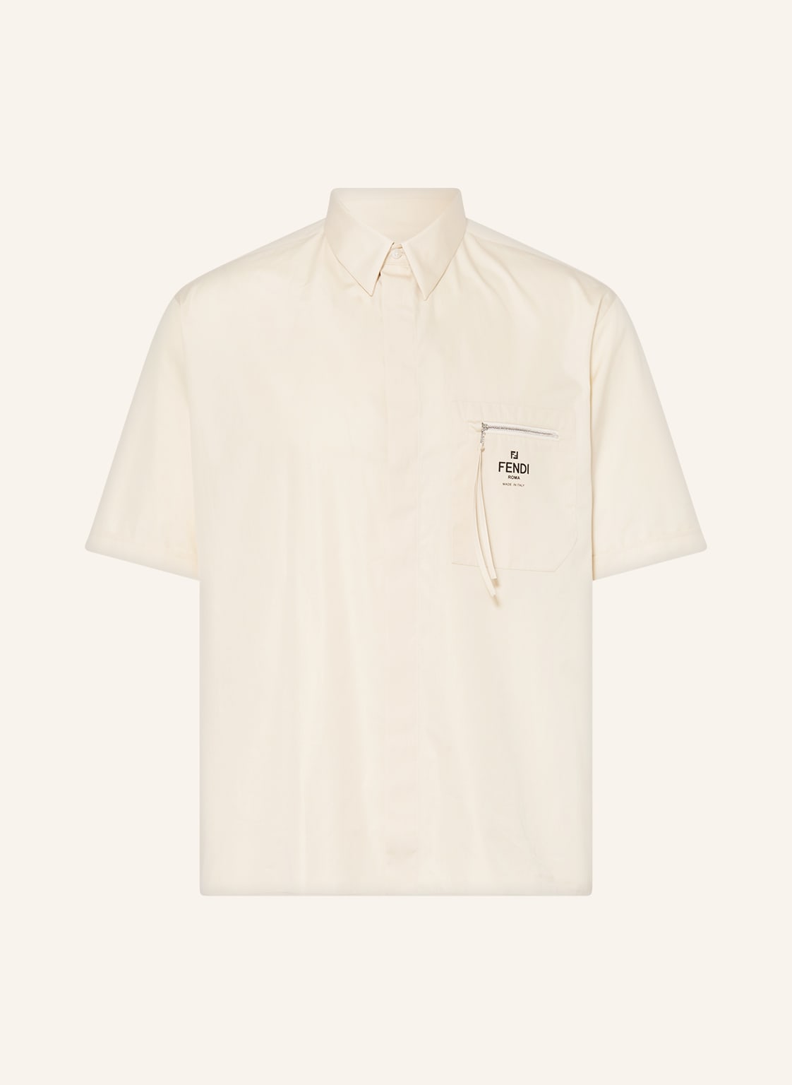 Image of Fendi Kurzarm-Hemd Comfort Fit beige