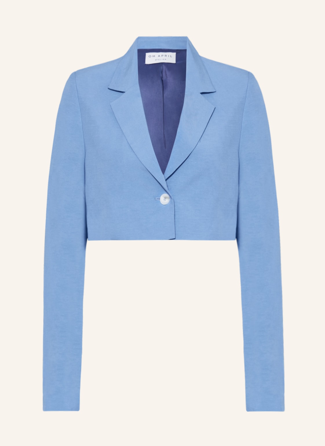 Image of Oh April Cropped-Blazer Amandine Mit Leinen blau