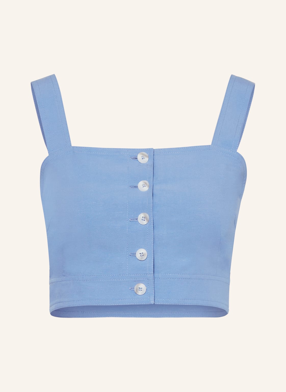 Image of Oh April Cropped-Top Lucile Mit Leinen blau