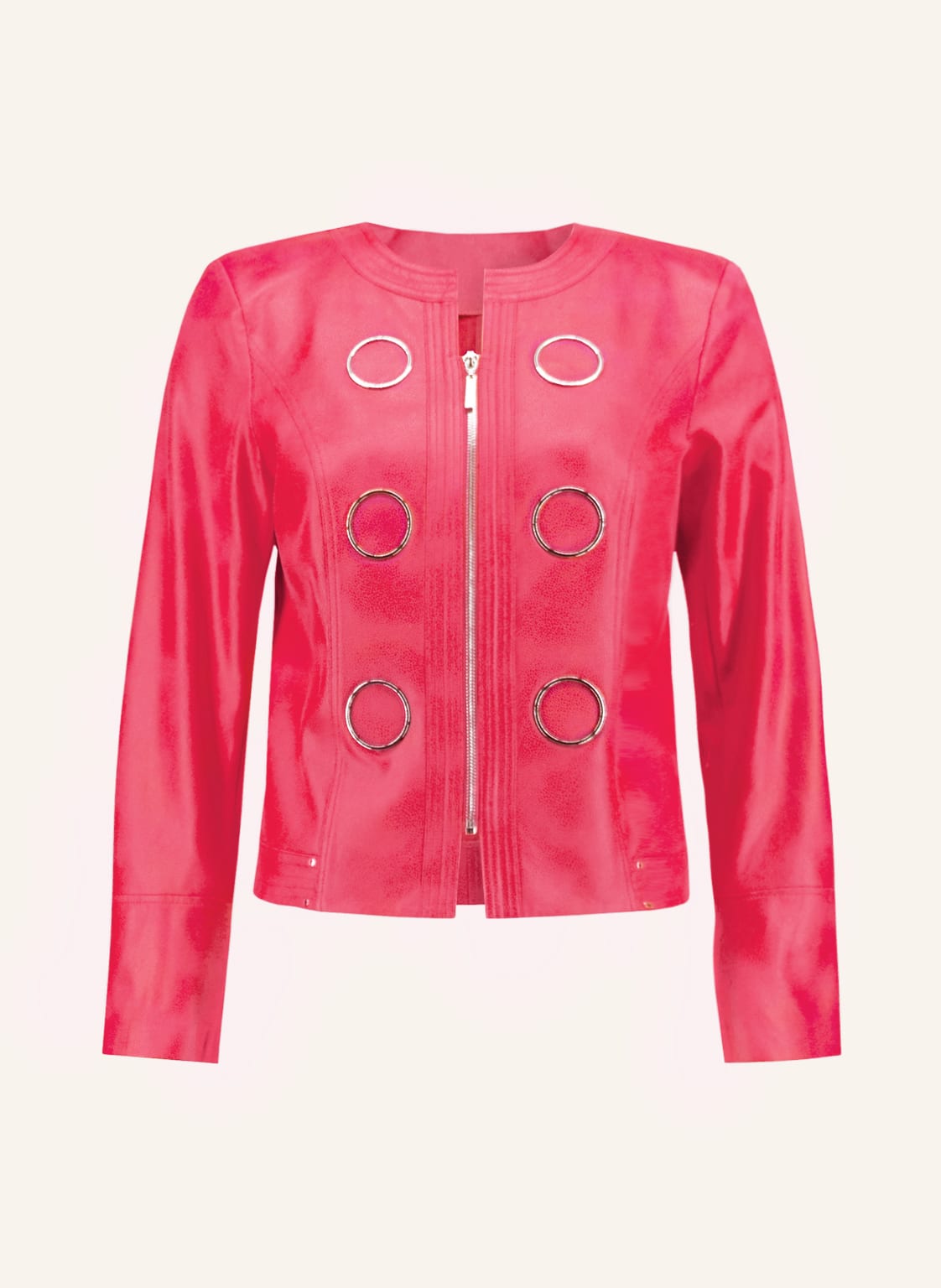 Image of Joseph Ribkoff Jacke In Lederoptik pink