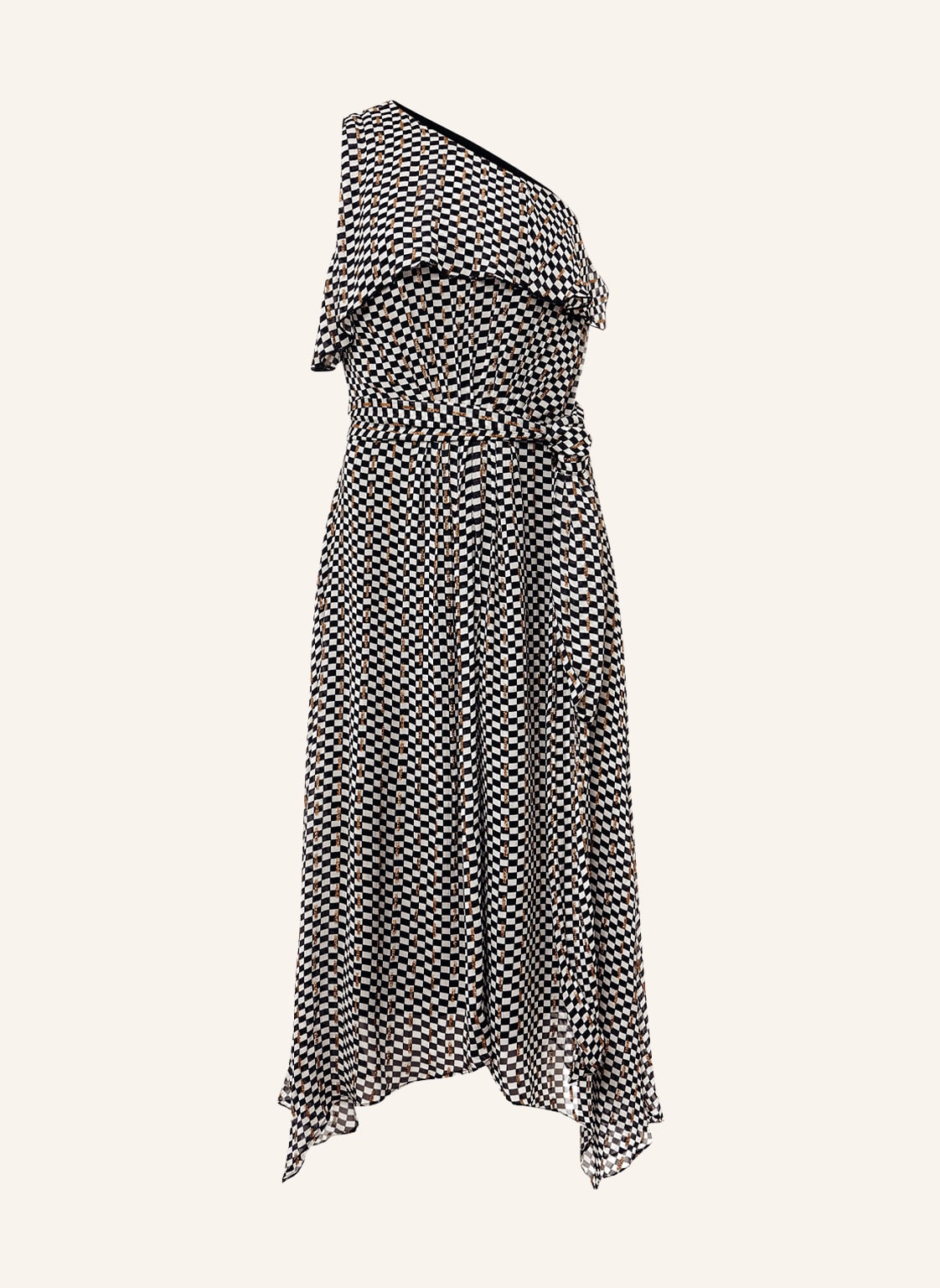 Image of Phase Eight One-Shoulder-Kleid Kaz Mit Glitzergarn schwarz