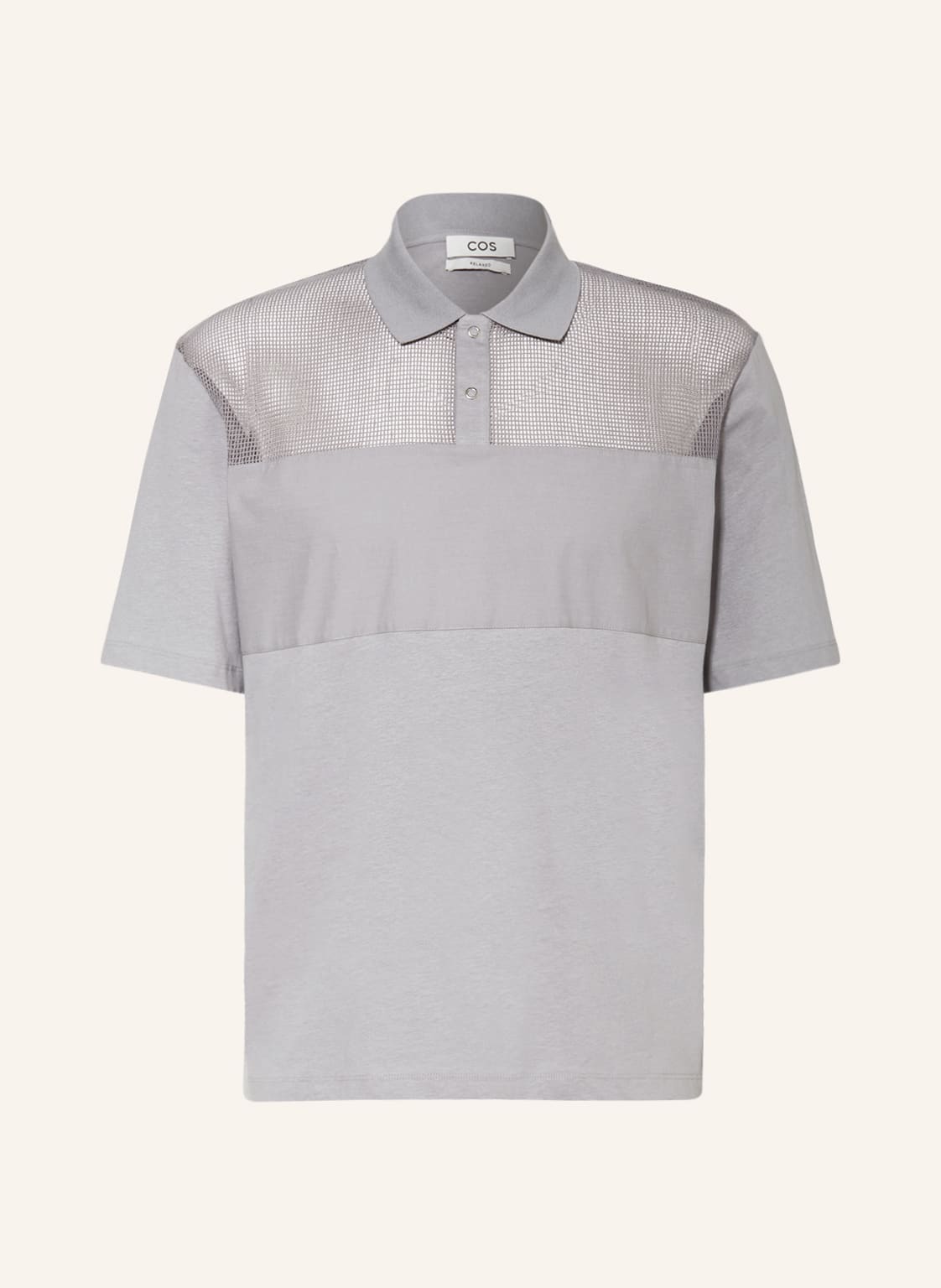 Image of Cos Jersey-Poloshirt Relaxed Fit grau