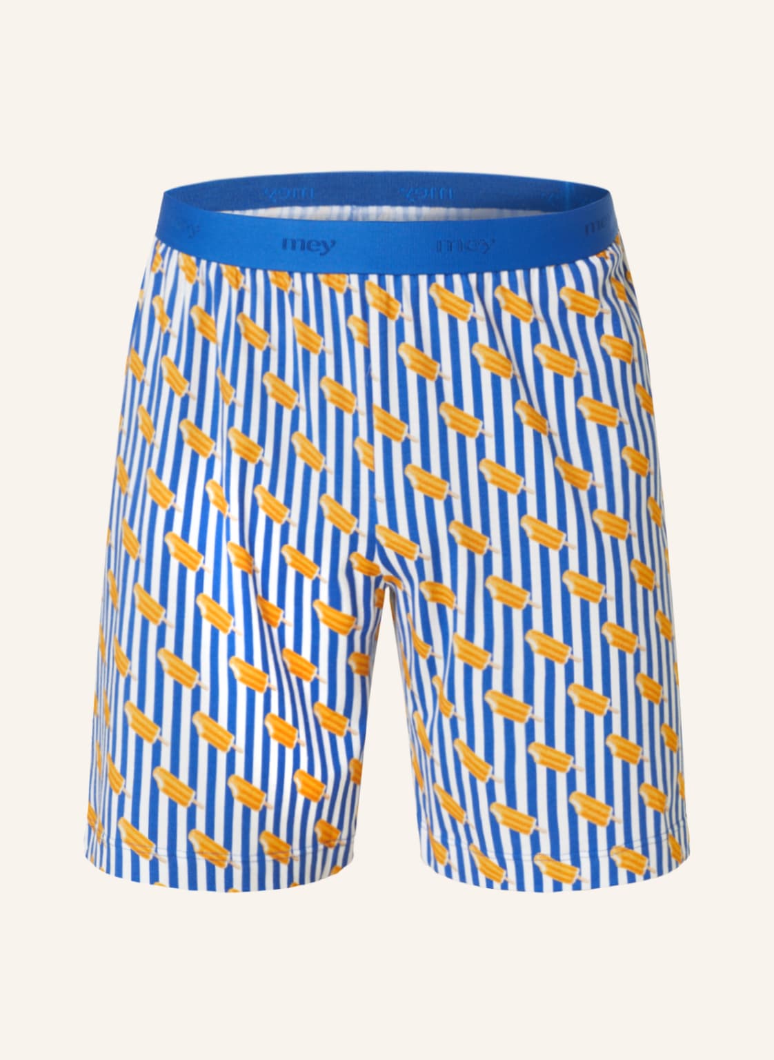 Image of Mey Schlafshorts Serie Re:Think Ice blau