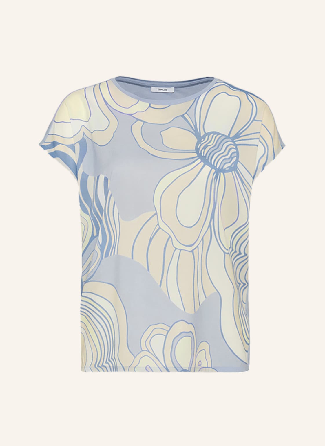 Image of Opus T-Shirt Saspa Im Materialmix blau