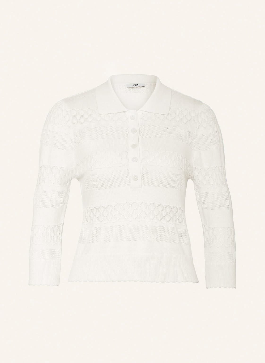 Image of Mavi Strick-Poloshirt Mit 3/4-Arm weiss