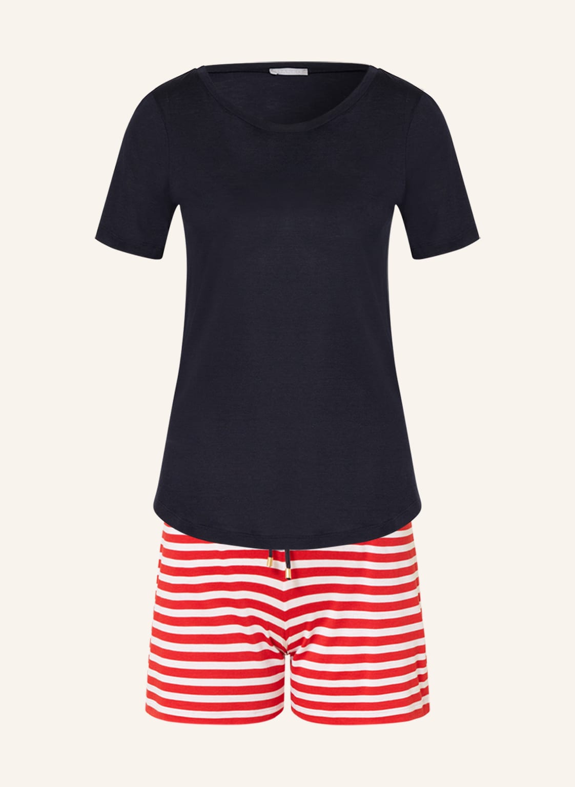 Image of Hanro Shorty-Schlafanzug Laura blau