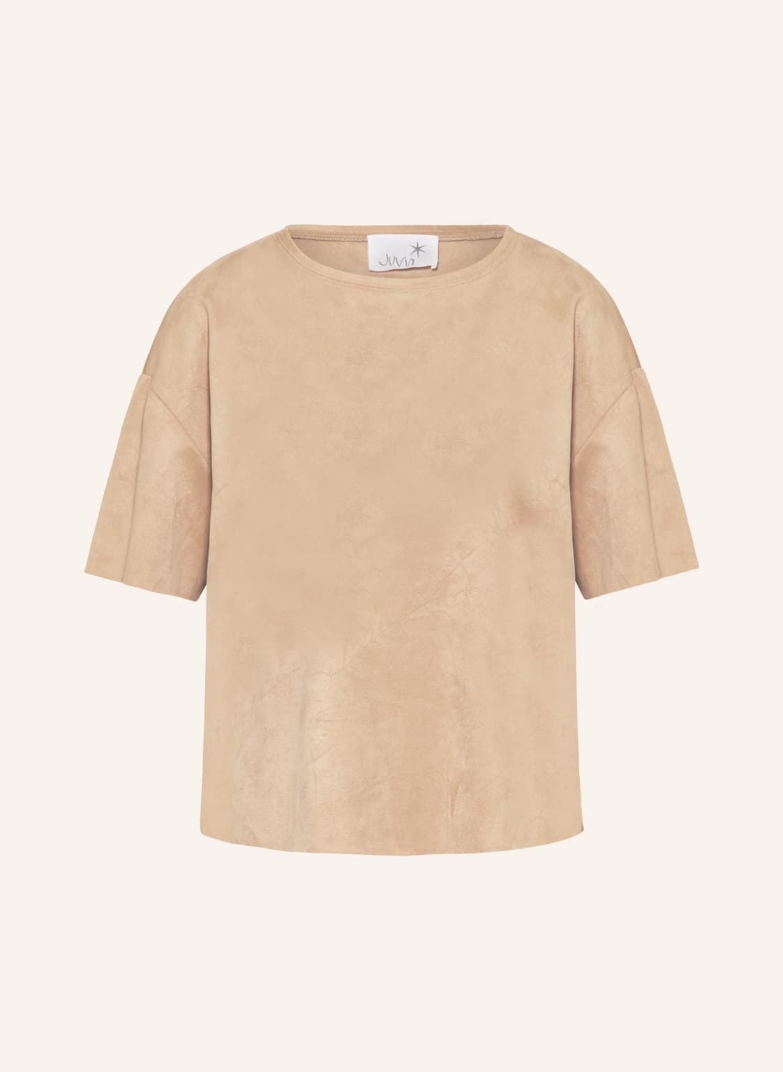 Image of Juvia T-Shirt Belinda In Lederoptik braun