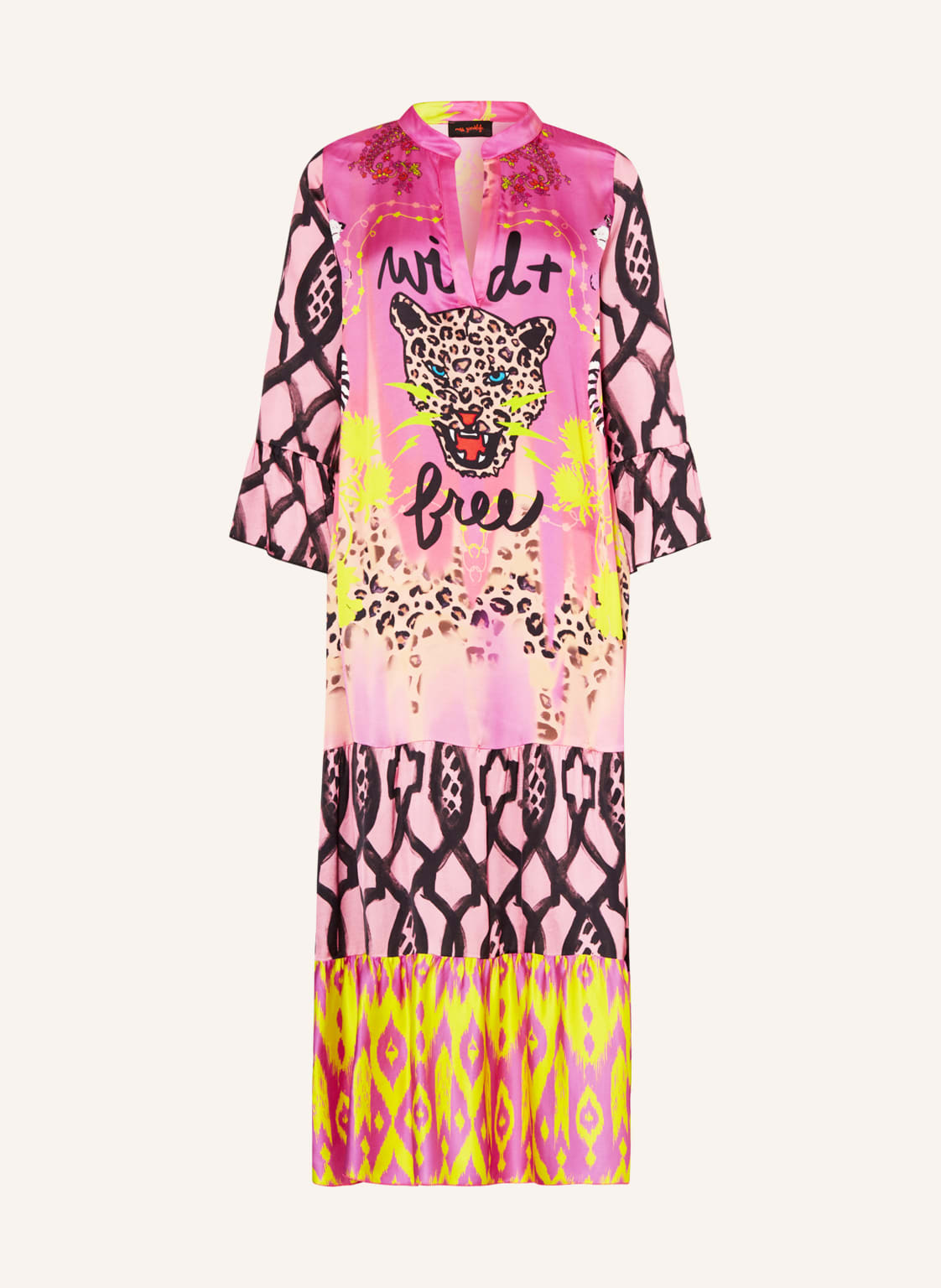 Image of Miss Goodlife Satinkleid Wild And Free pink