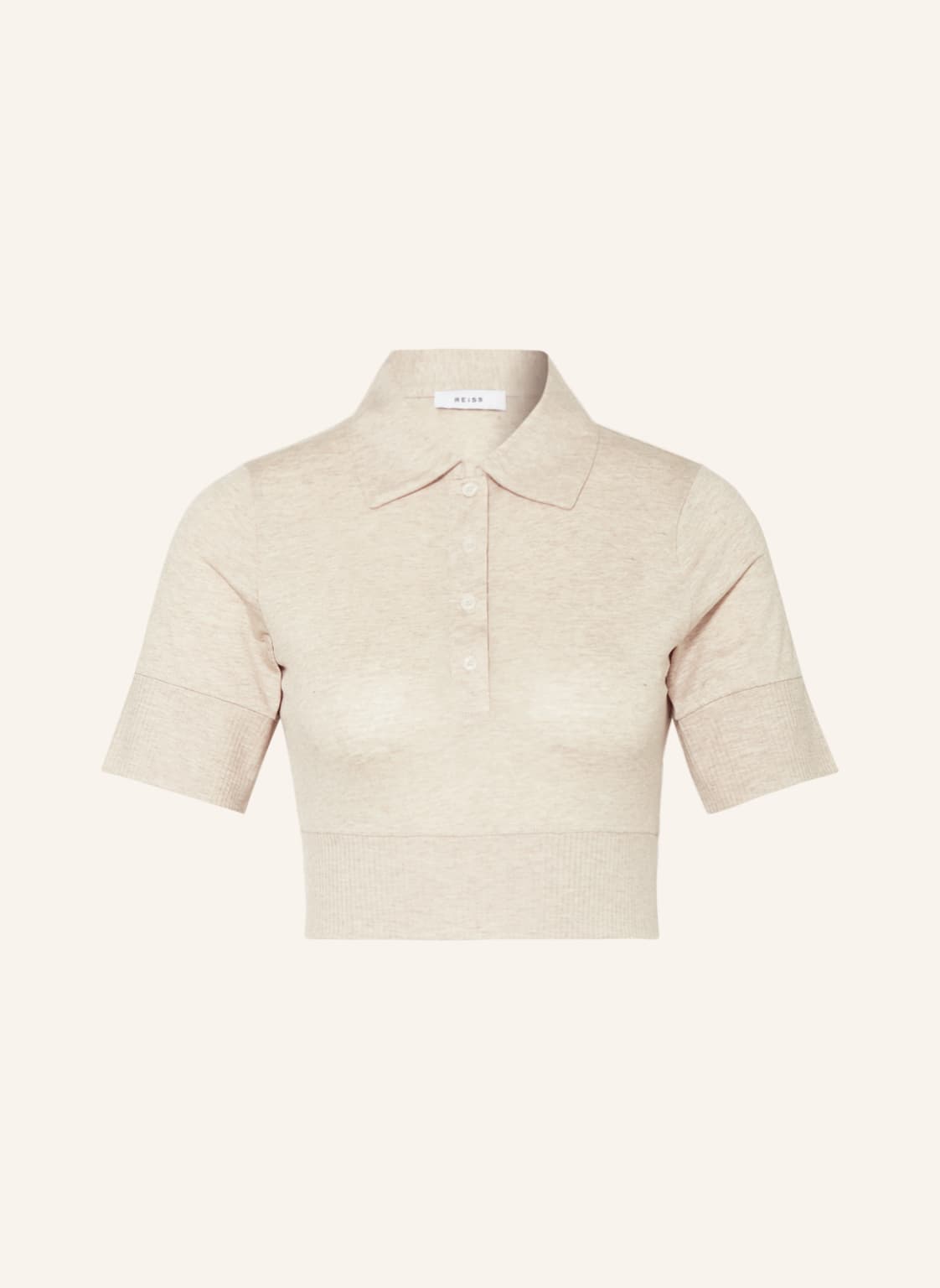 Image of Reiss Cropped-Poloshirt Eva beige