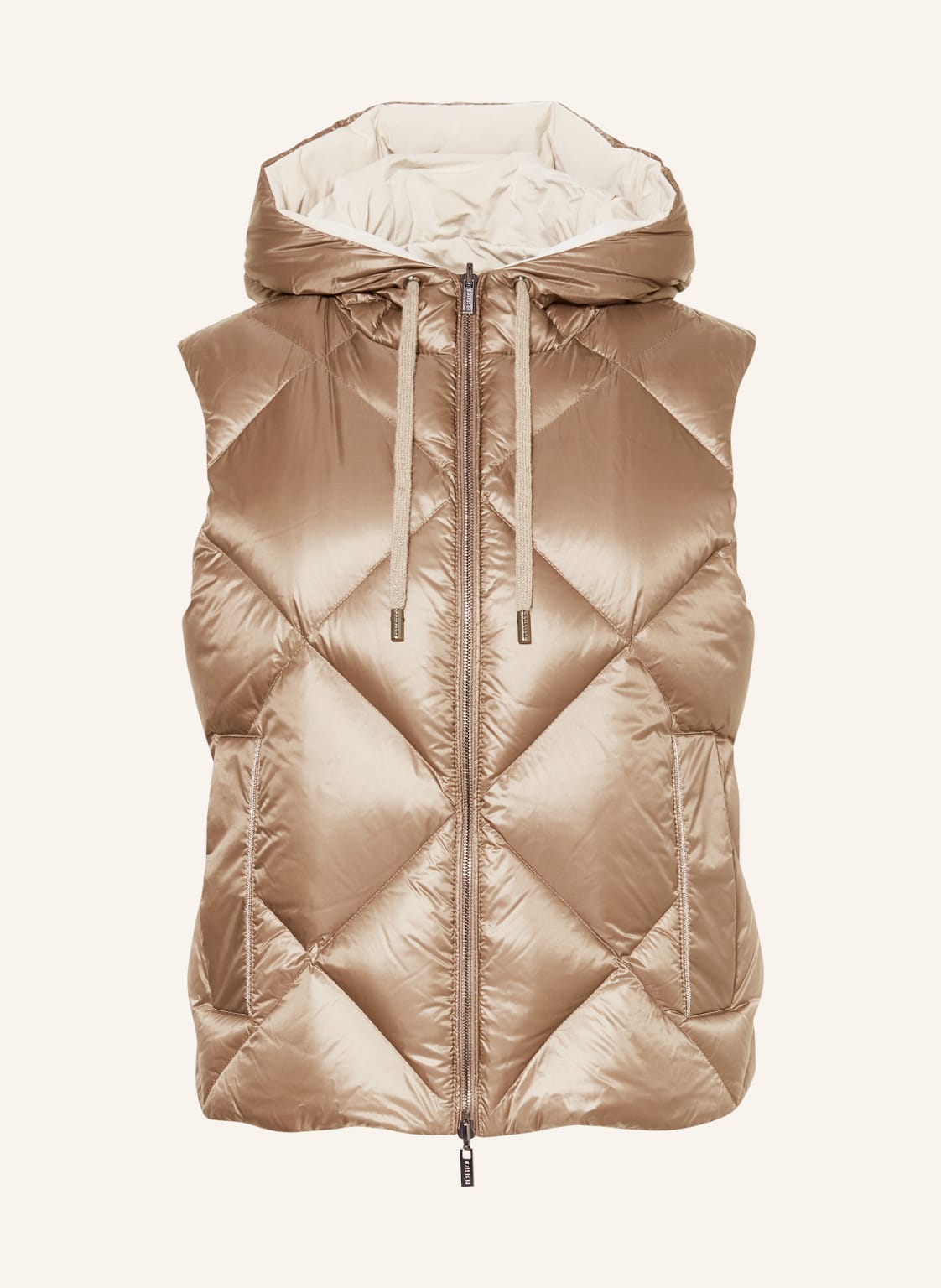 Image of Peserico Daunenweste Zum Wenden Mit Schmucksteinen beige