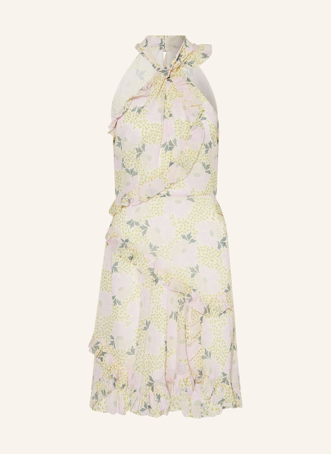 Image of Ted Baker Kleid Suttonn Mit Rüschen Und Glitzergarn gelb