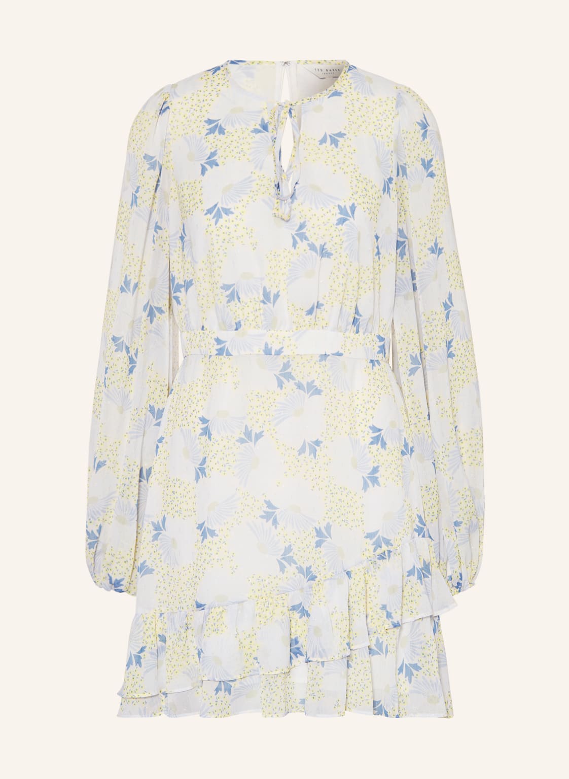 Image of Ted Baker Kleid Suziiee Mit Rüschen Und Glitzergarn blau