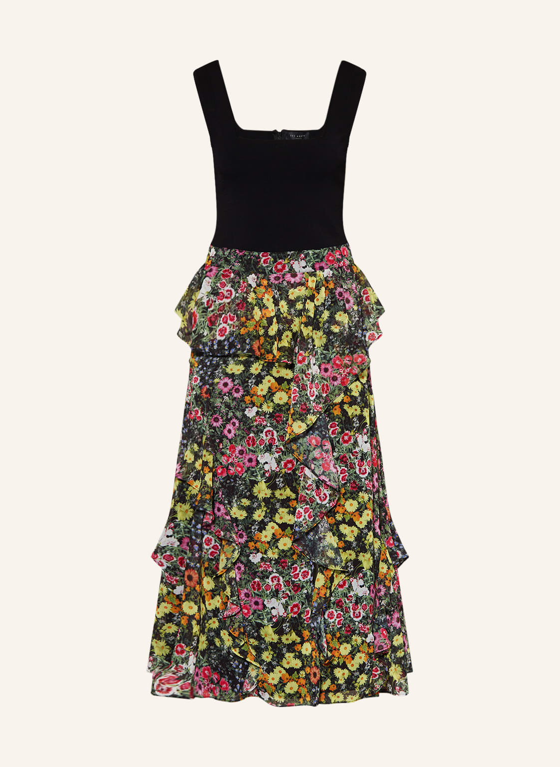 Image of Ted Baker Kleid Jennias Im Materialmix schwarz