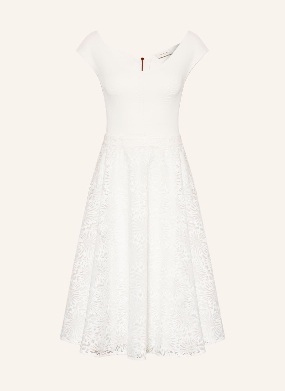 Image of Ted Baker Kleid Annikaa Im Materialmix weiss