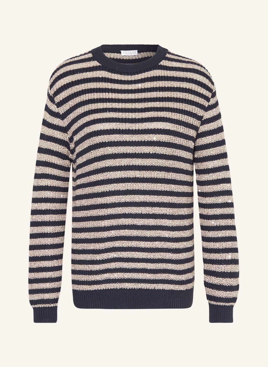 Image of Brunello Cucinelli Pullover Mit Pailletten blau