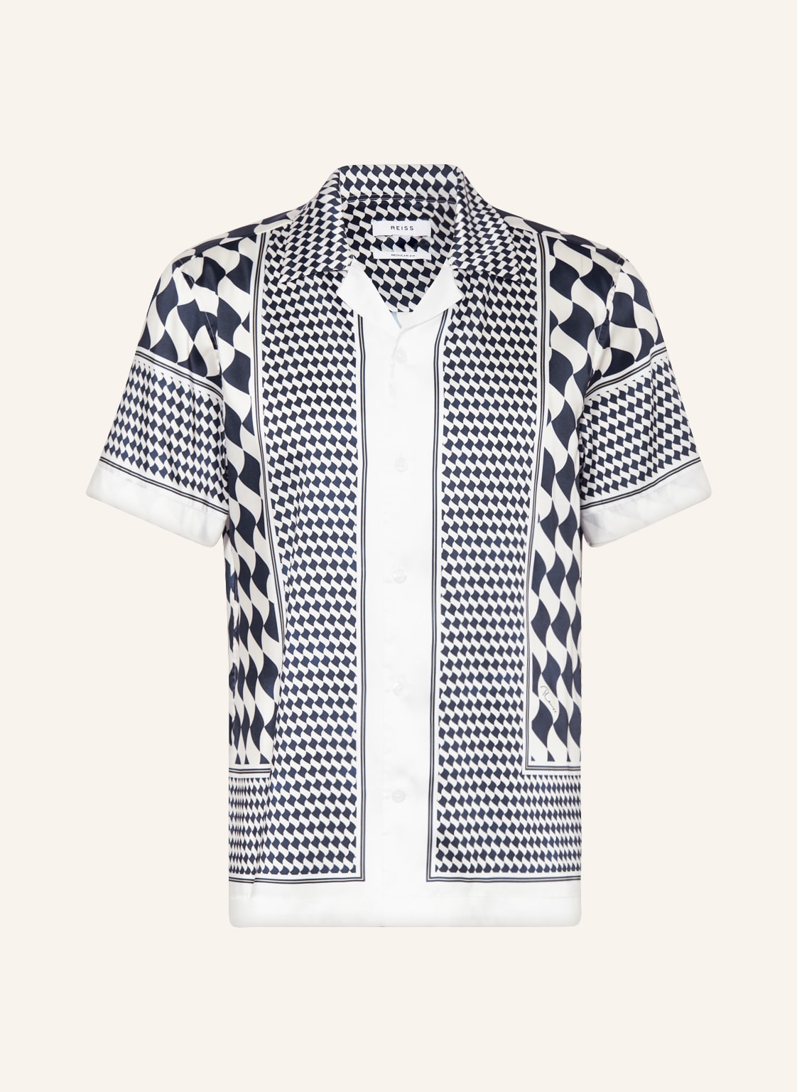 Image of Reiss Resorthemd Devaroe Regular Fit Aus Satin blau