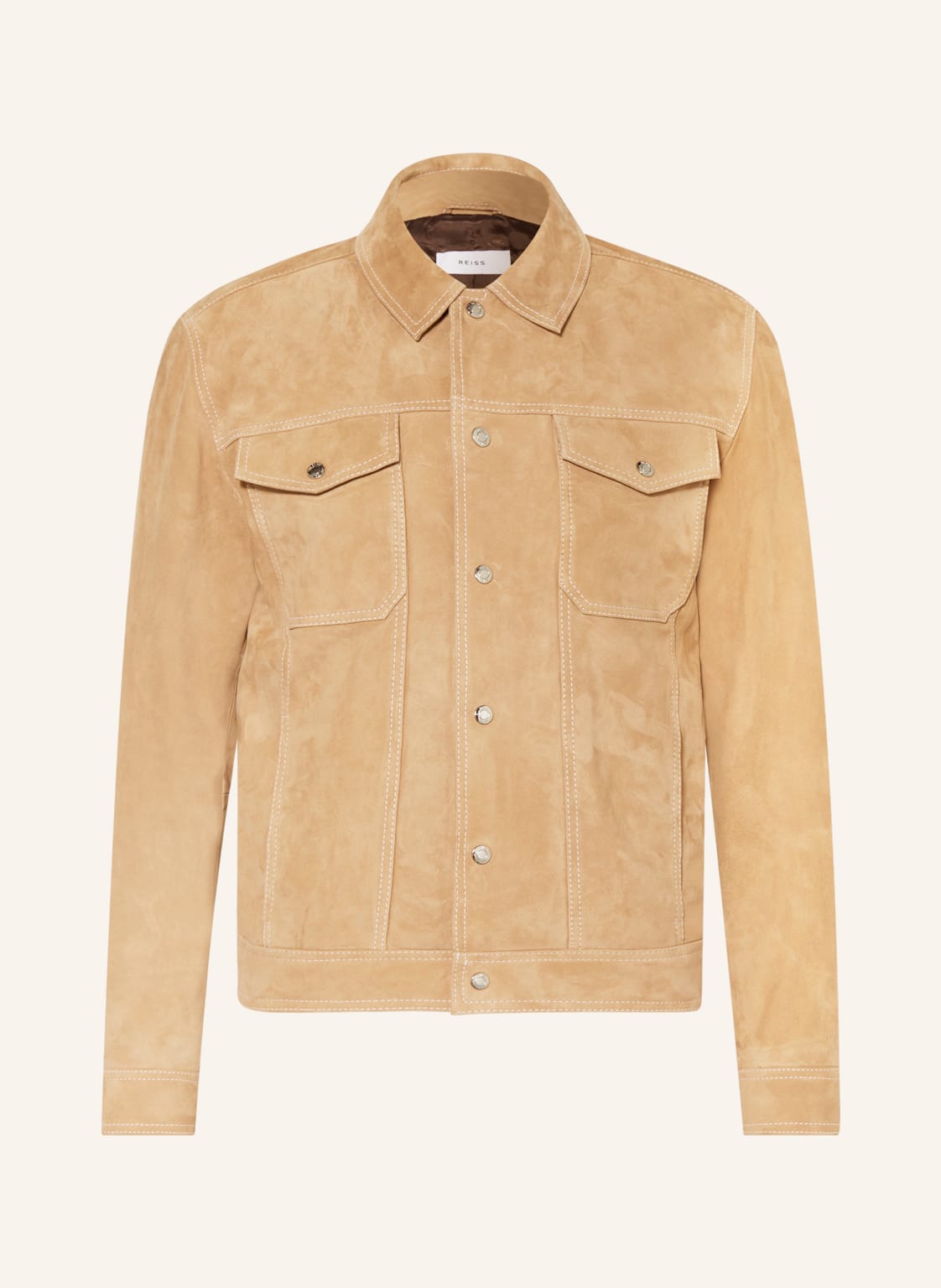 Image of Reiss Lederjacke Noa beige