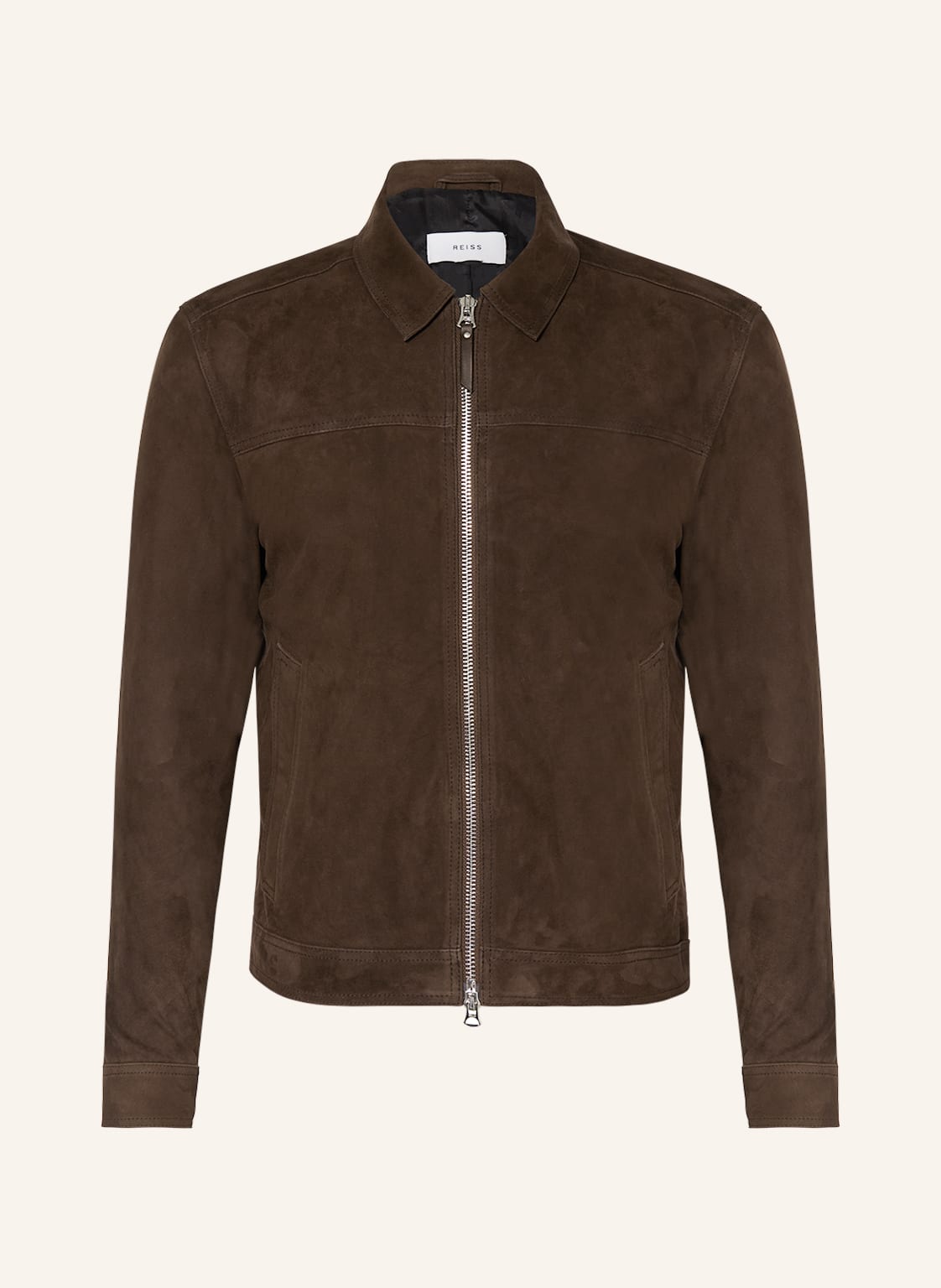 Image of Reiss Lederjacke Riley braun