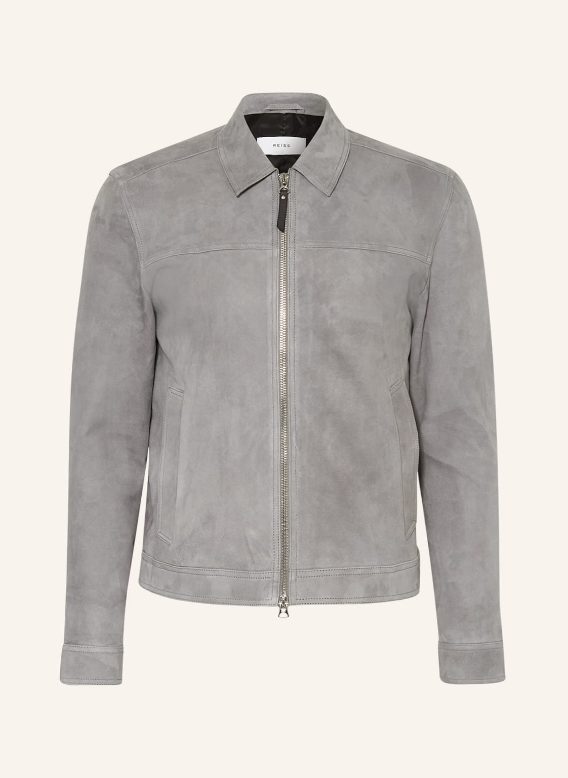 Image of Reiss Lederjacke Riley gruen