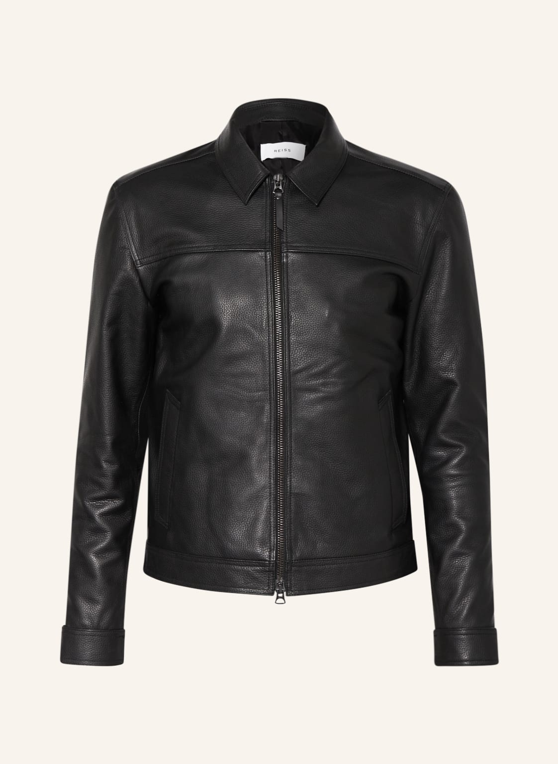 Image of Reiss Lederjacke Roland schwarz