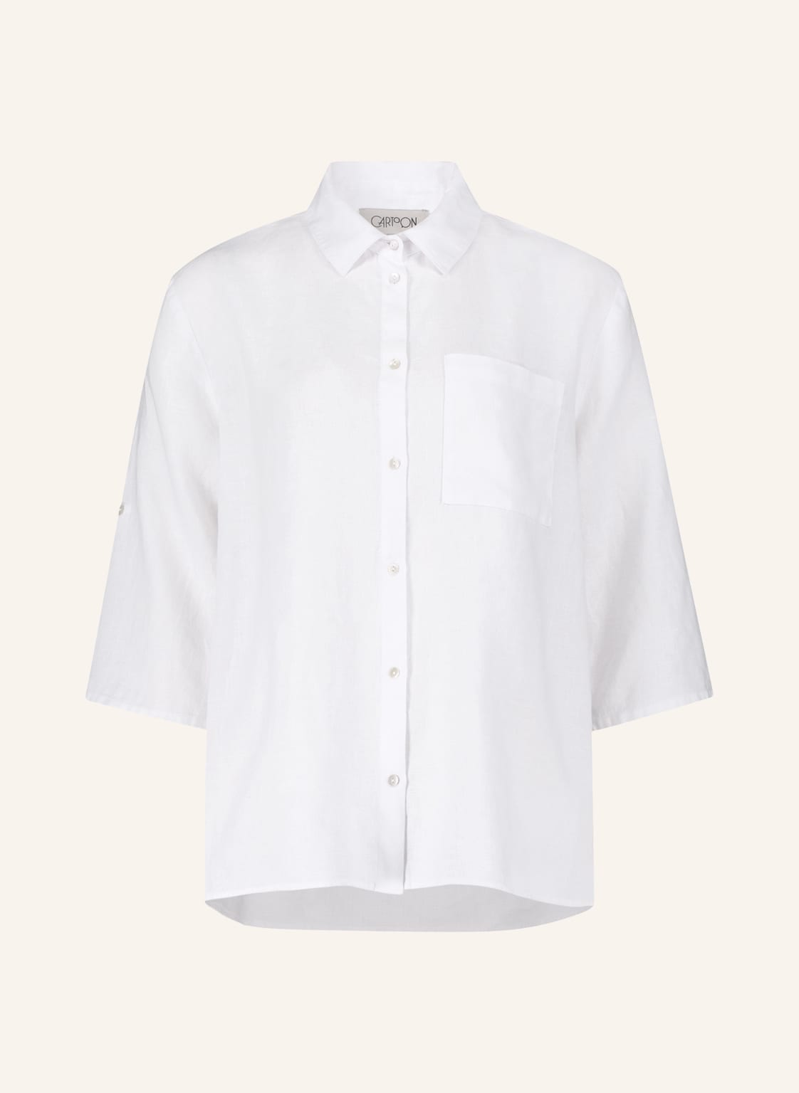 Image of Cartoon Hemdbluse Aus Leinen Mit 3/4-Arm weiss