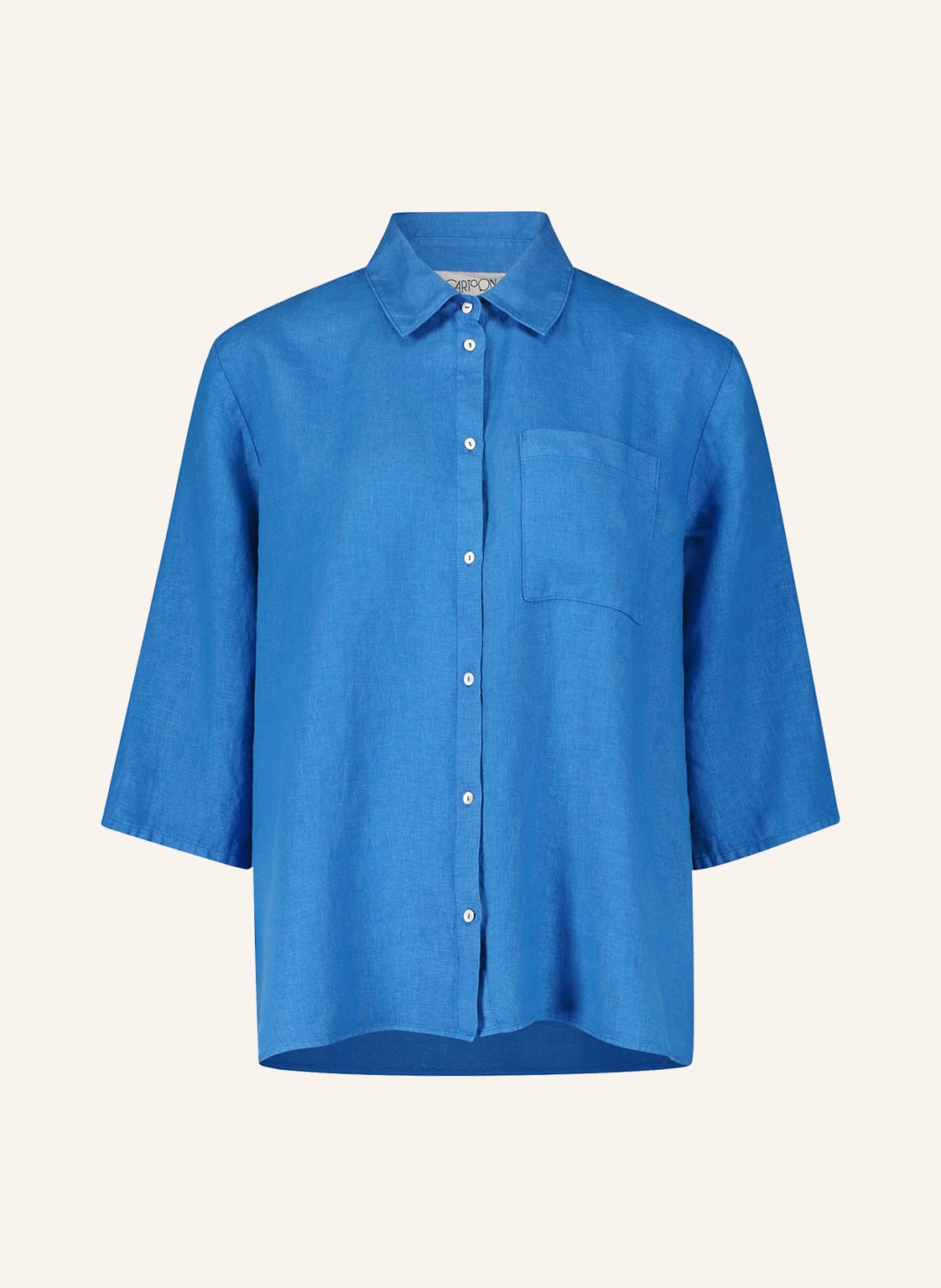 Image of Cartoon Hemdbluse Aus Leinen Mit 3/4-Arm blau