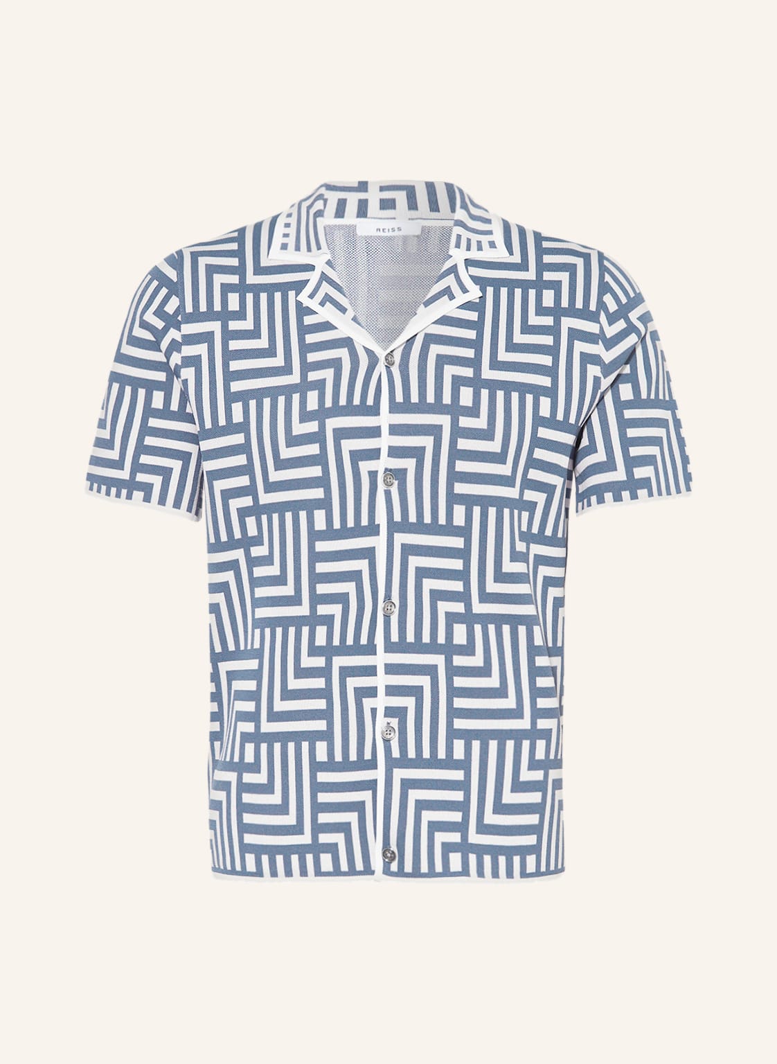 Image of Reiss Resorthemd Milo Slim Fit Aus Strick blau