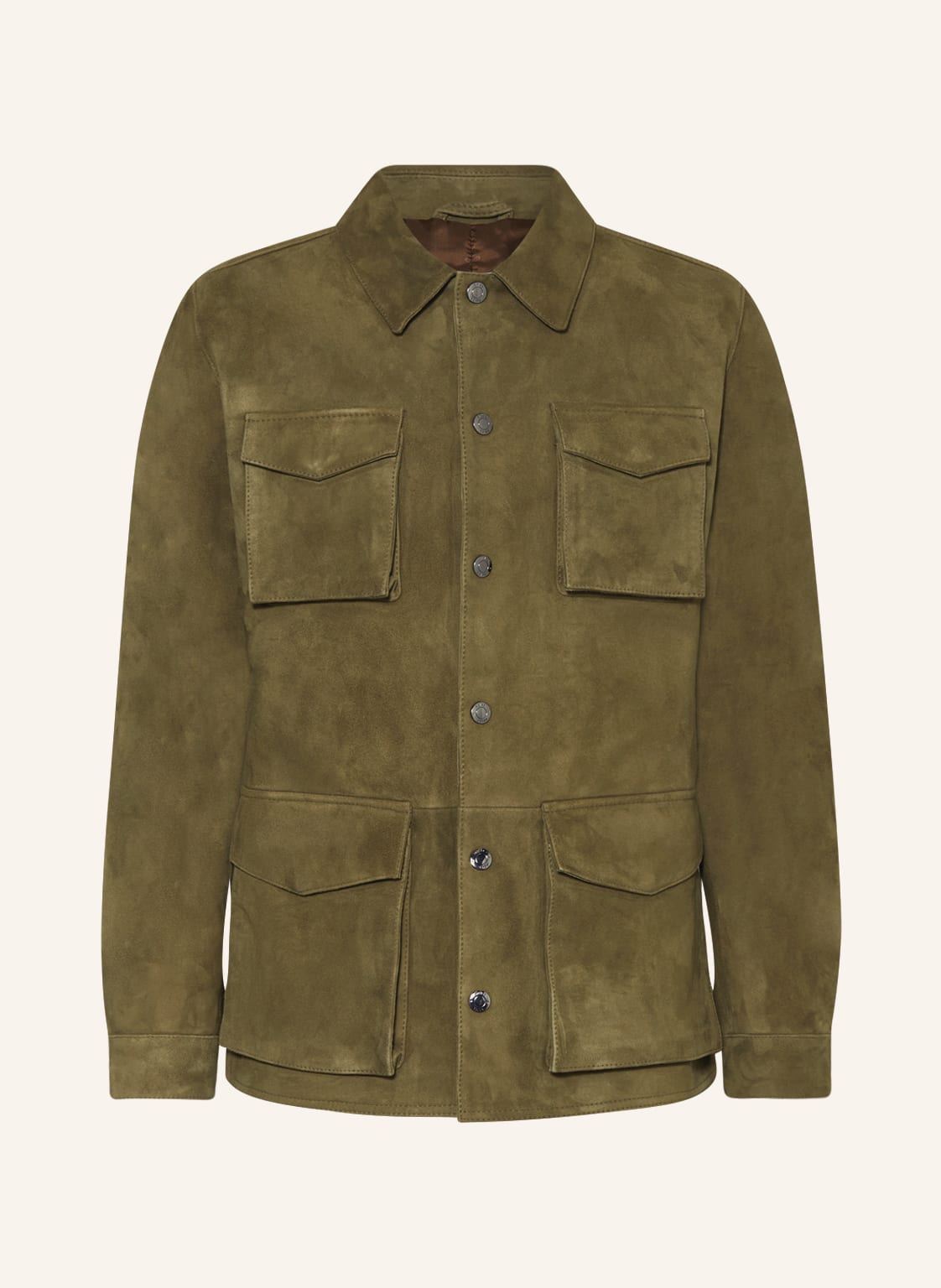 Image of Reiss Lederjacke Mays gruen