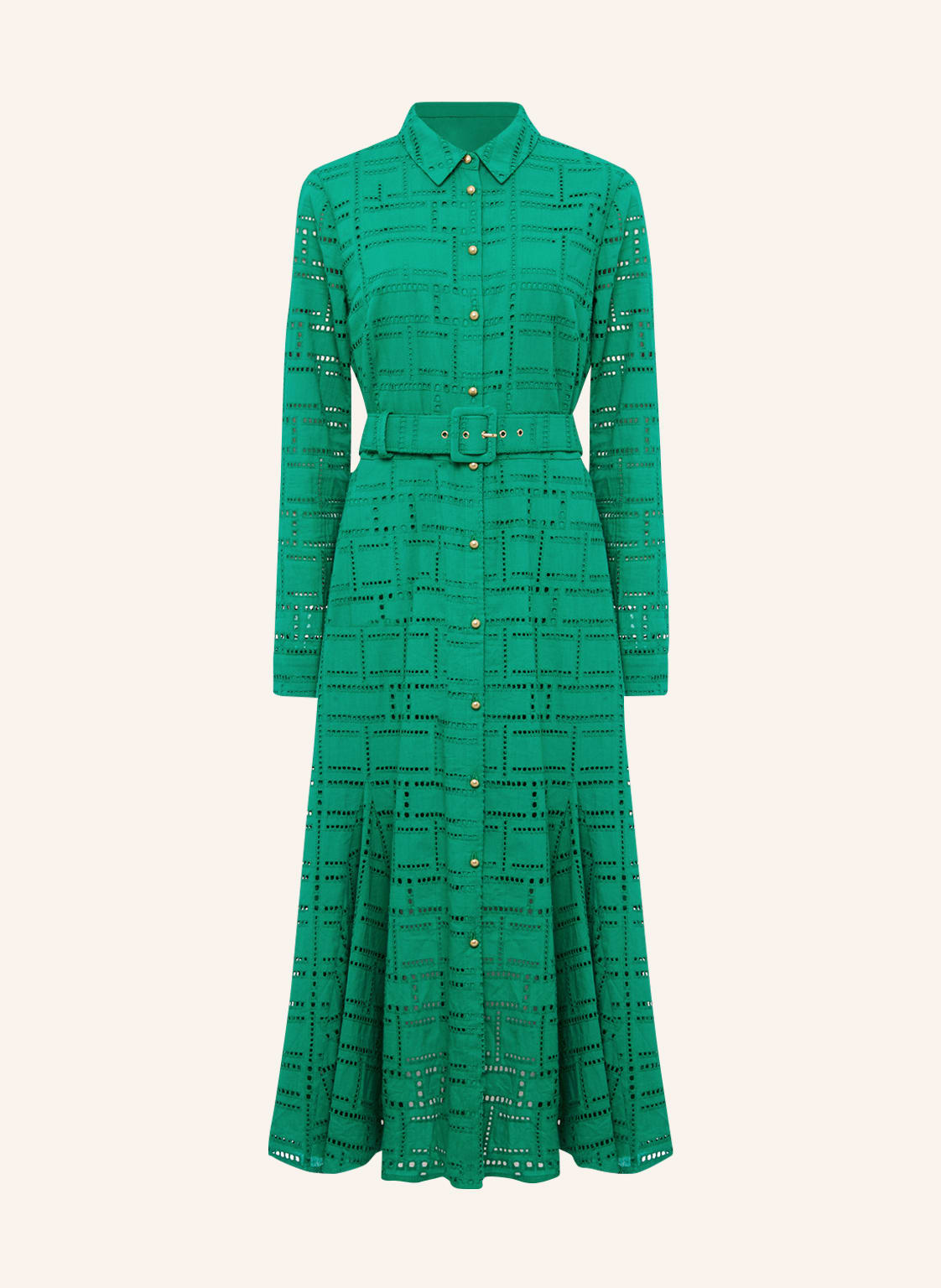 Image of Phase Eight Hemdblusenkleid Amalie Mit Lochstickereien gruen