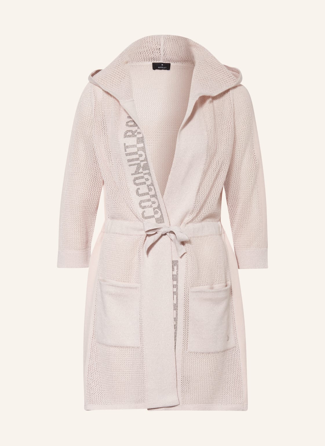 Image of Monari Strickjacke Mit Glitzergarn Und Schmucksteinen rosa