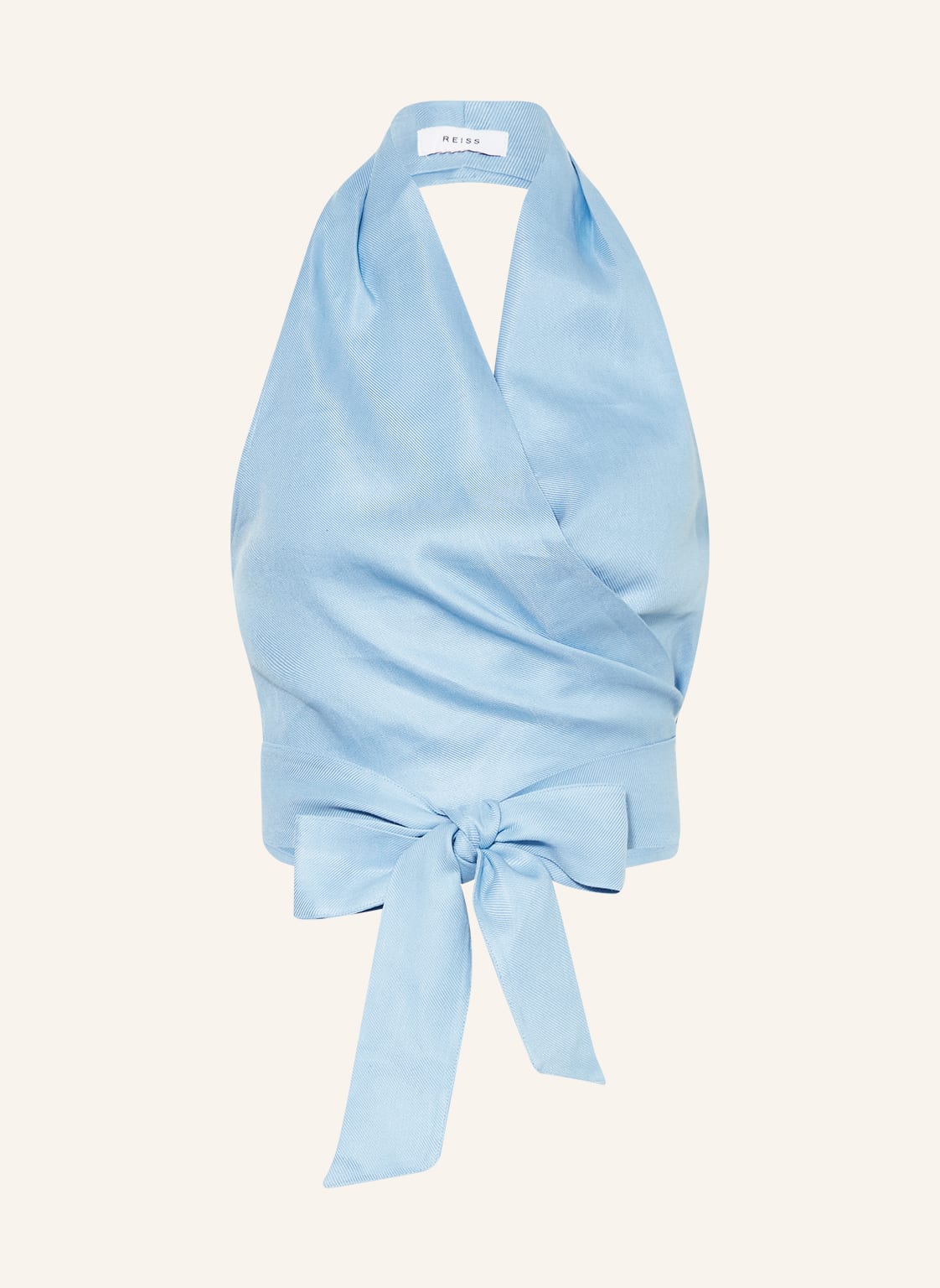 Image of Reiss Cropped-Wickeltop Hollie Mit Leinen blau