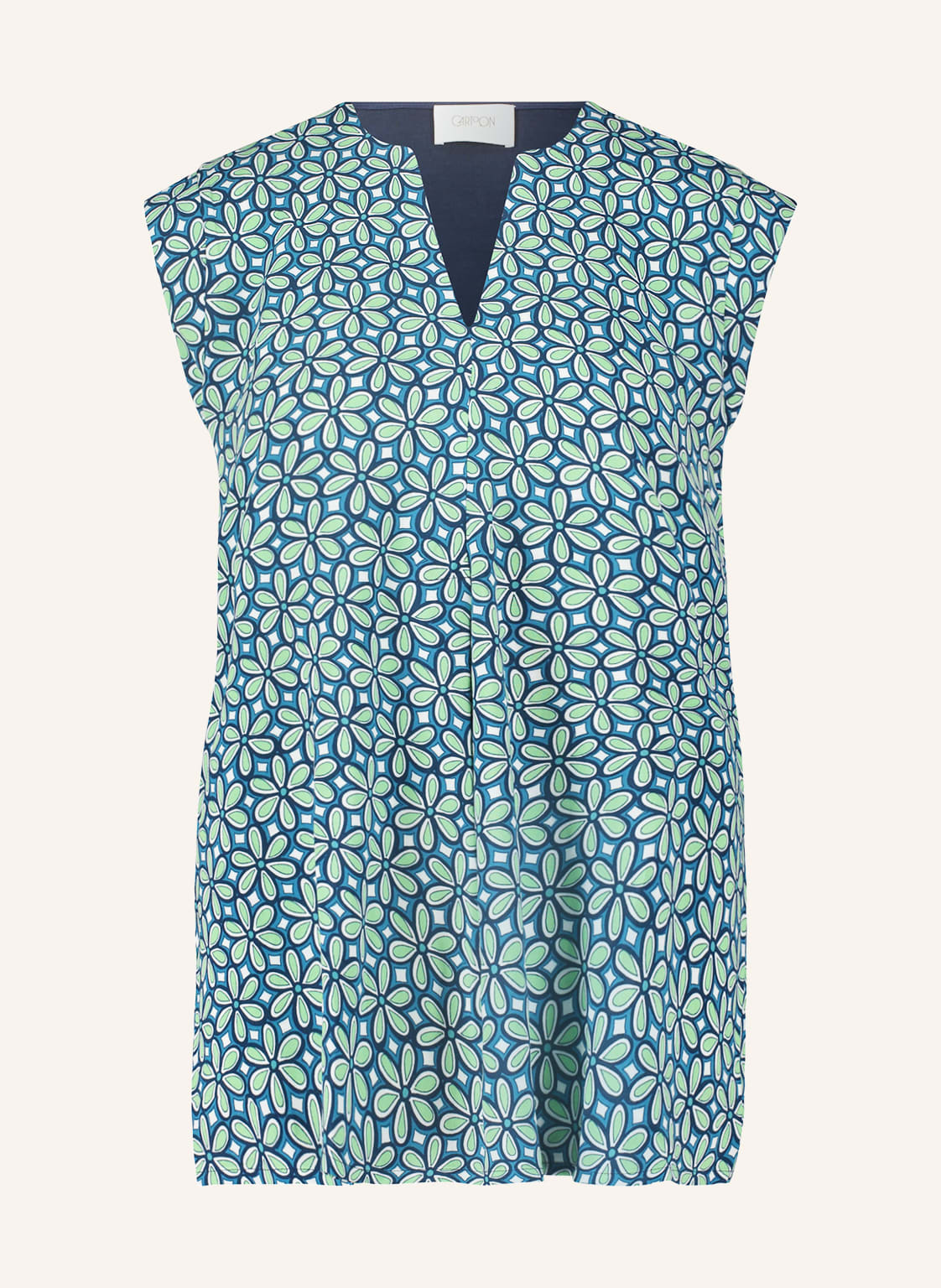 Image of Cartoon T-Shirt Im Materialmix gruen