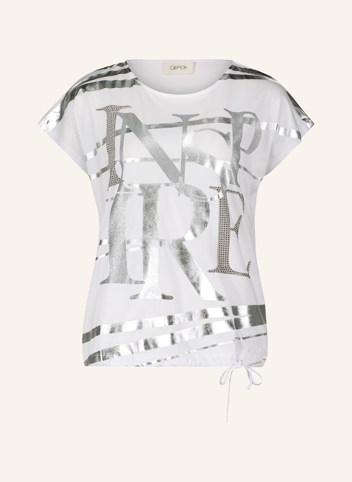 Image of Cartoon T-Shirt Mit Schmucksteinen weiss