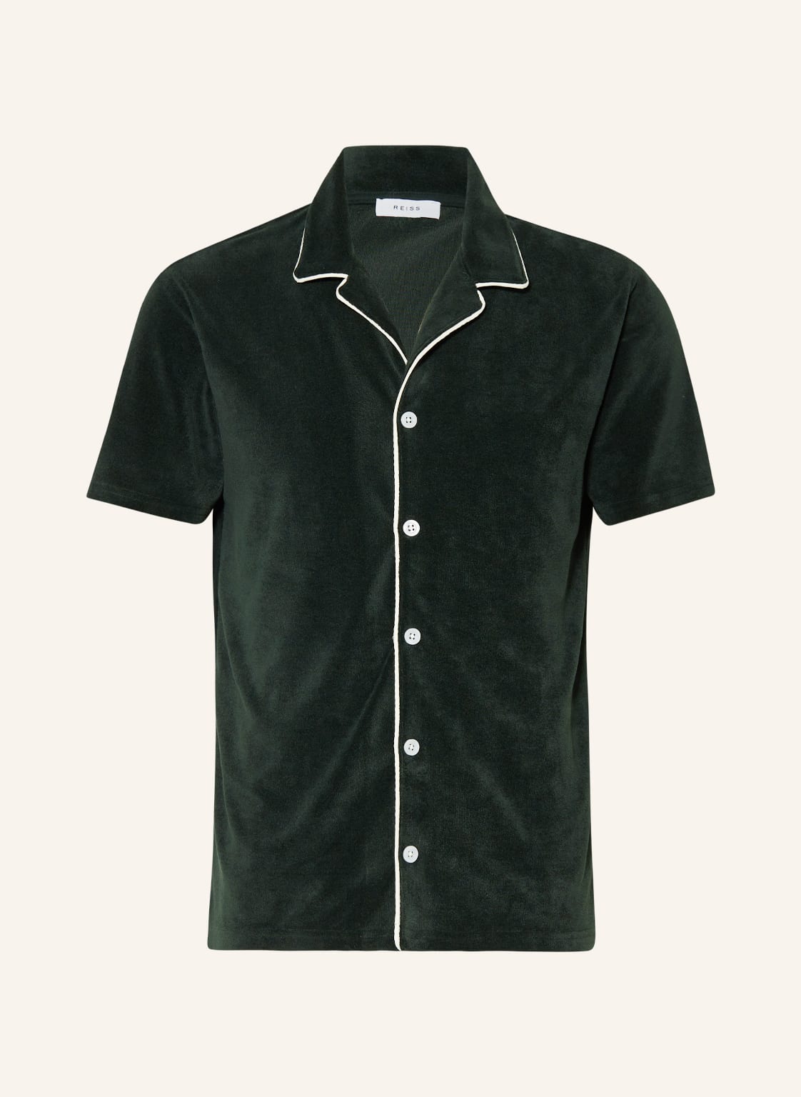 Image of Reiss Resorthemd Defoe Comfort Fit Aus Frottee gruen