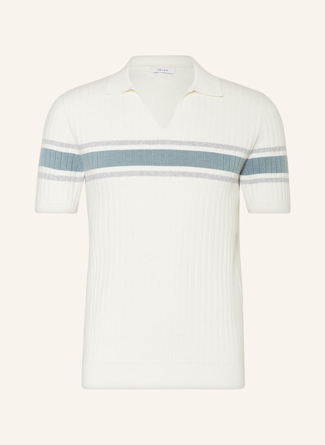 Image of Reiss Strick-Poloshirt Billingsgate weiss