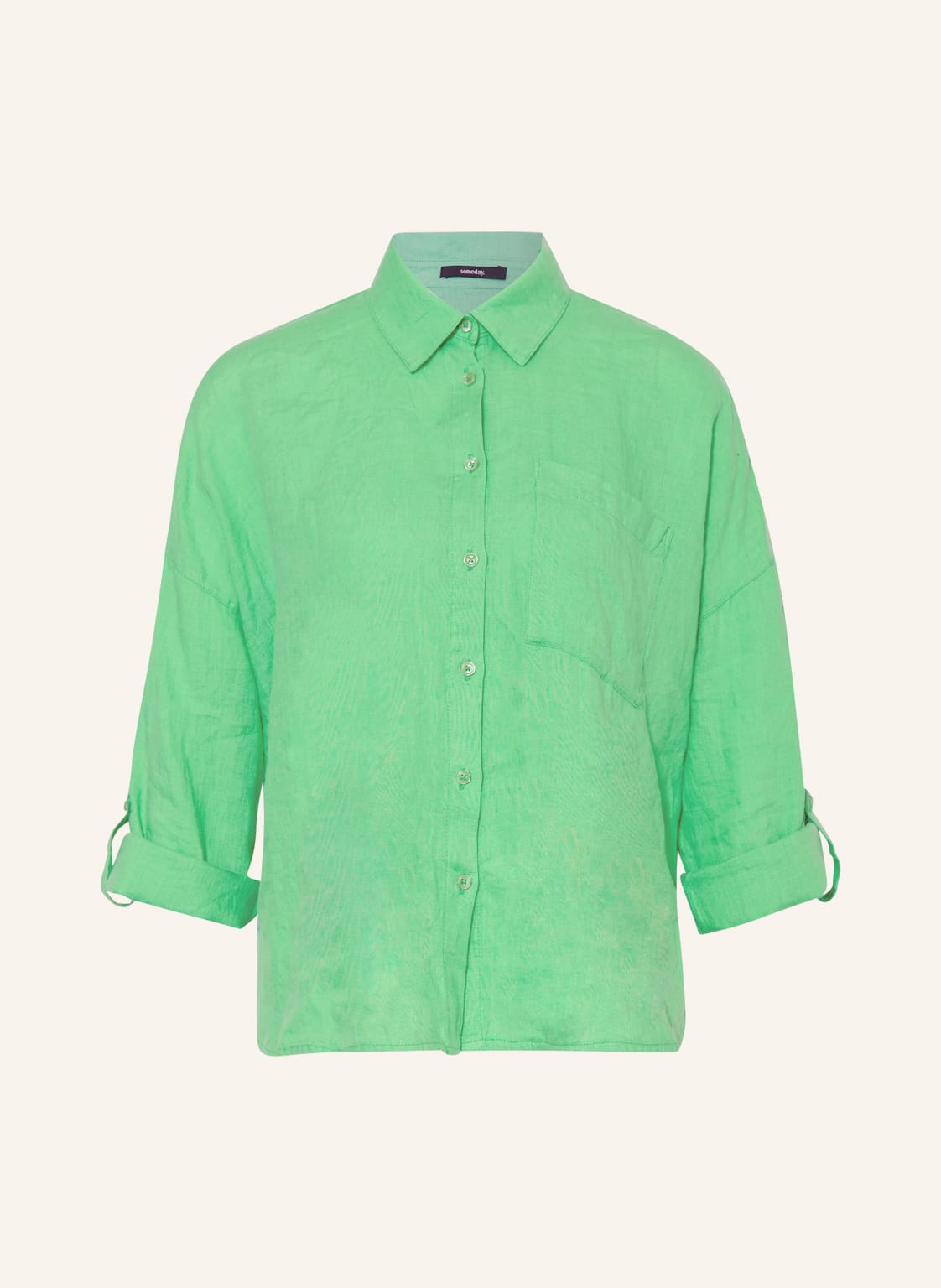 Image of Someday Hemdbluse Zelinnea Aus Leinen gruen