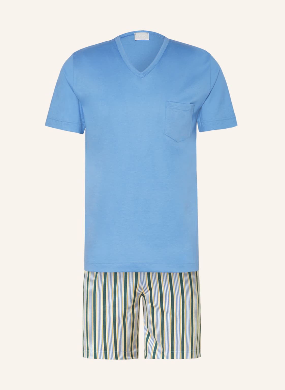 Image of Mey Shorty-Schlafanzug Serie Coloured Stripes blau