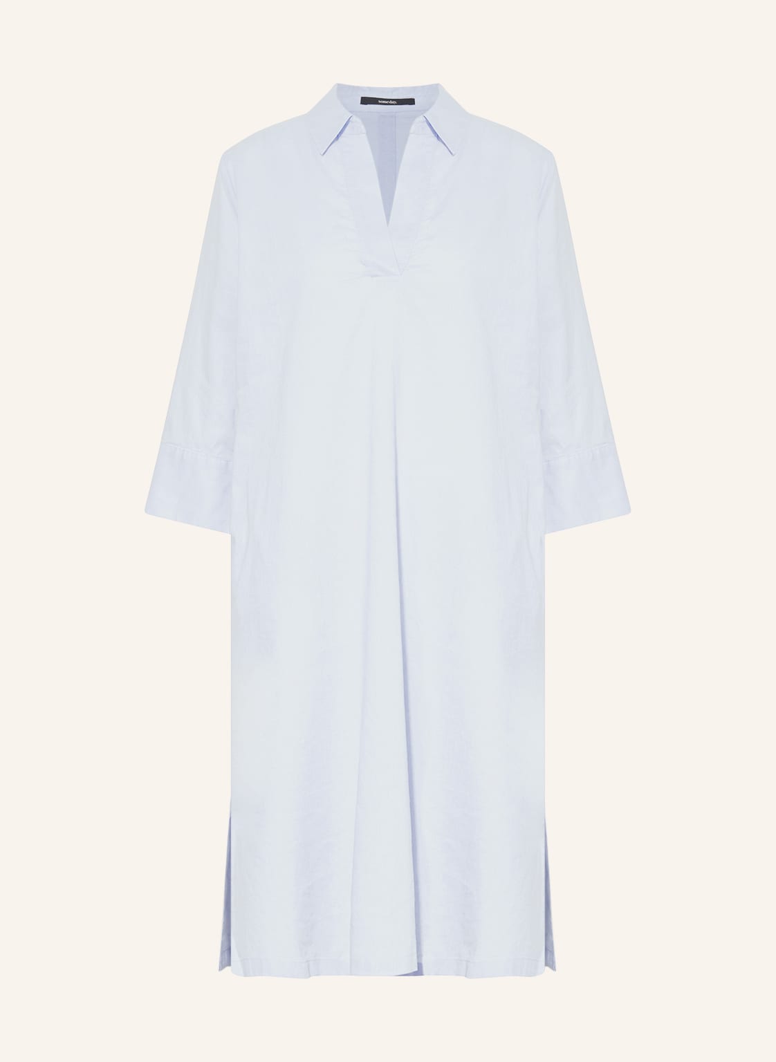 Image of Someday Kleid Queina Mit Leinen Und 3/4-Arm blau
