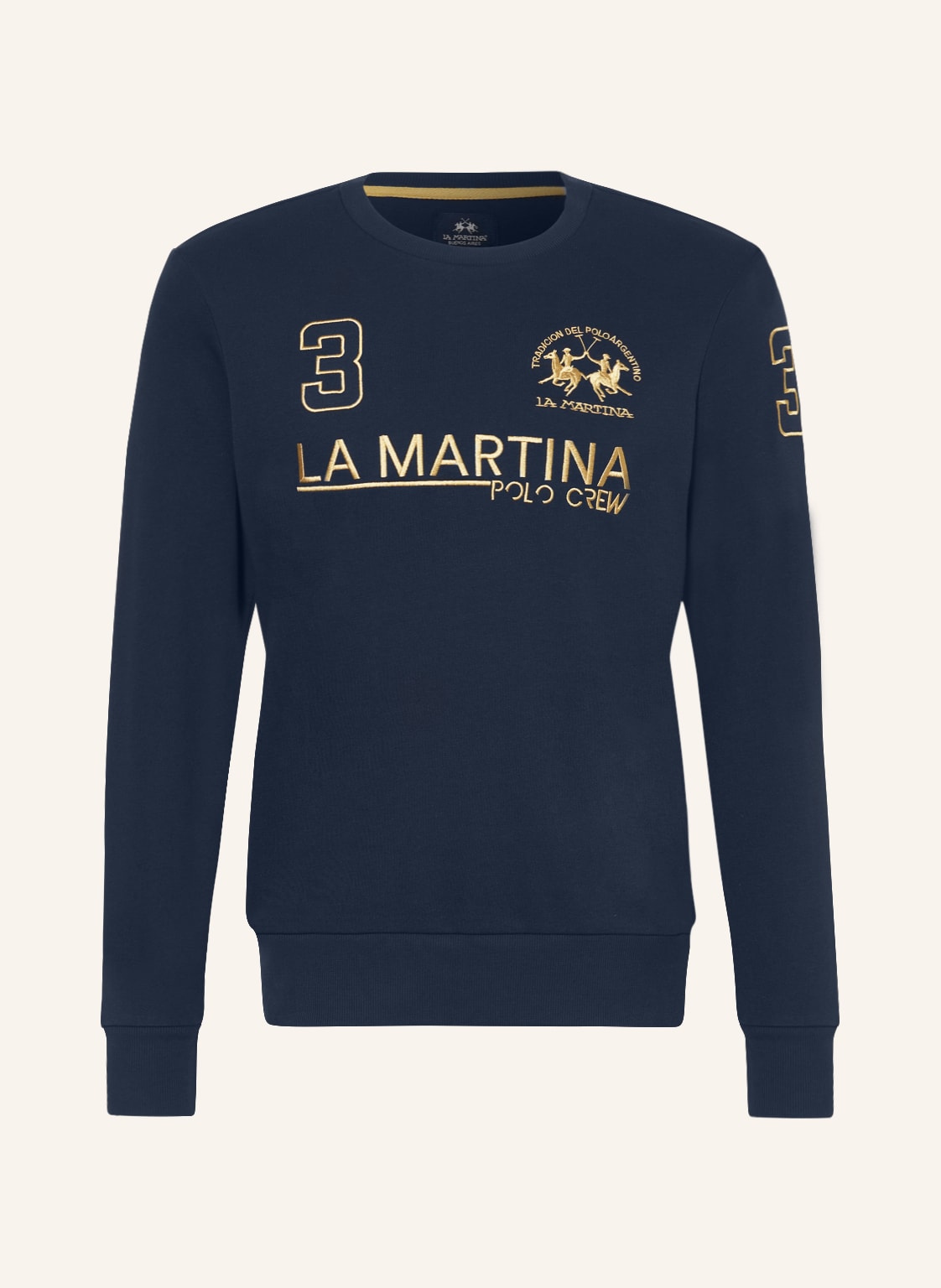 Image of La Martina Sweatshirt Diago Mit Stickereien blau