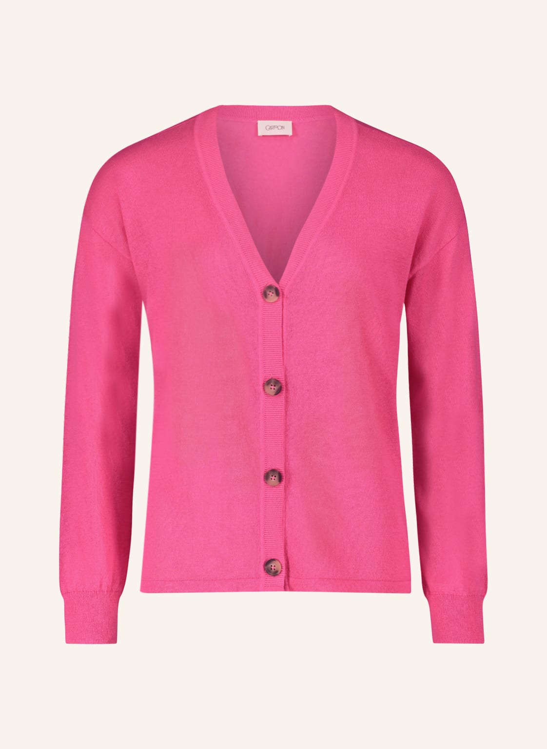 Image of Cartoon Strickjacke Mit Leinen pink