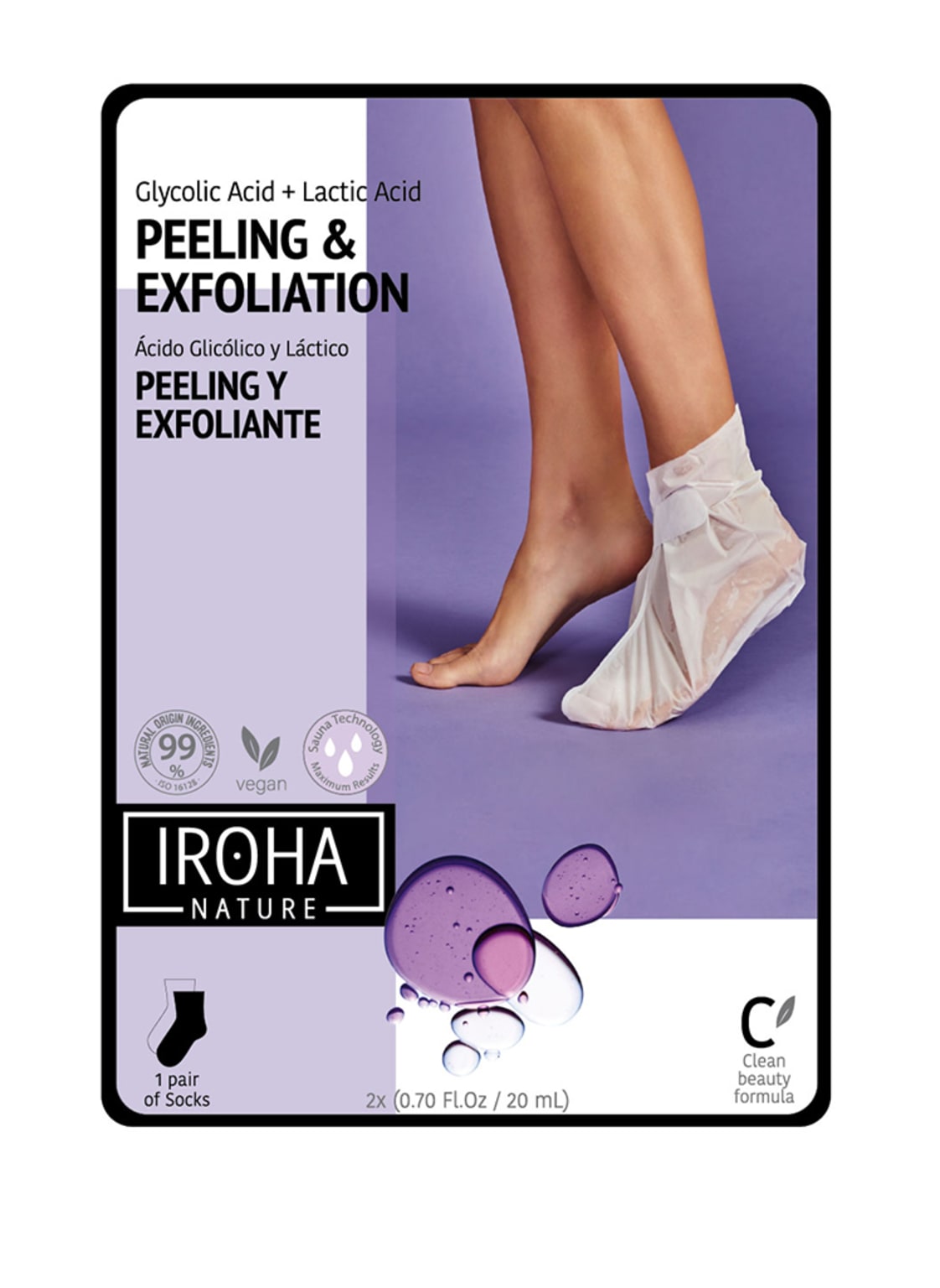 Image of Iroha Exfoliating Socks Lavender Peelingsocken