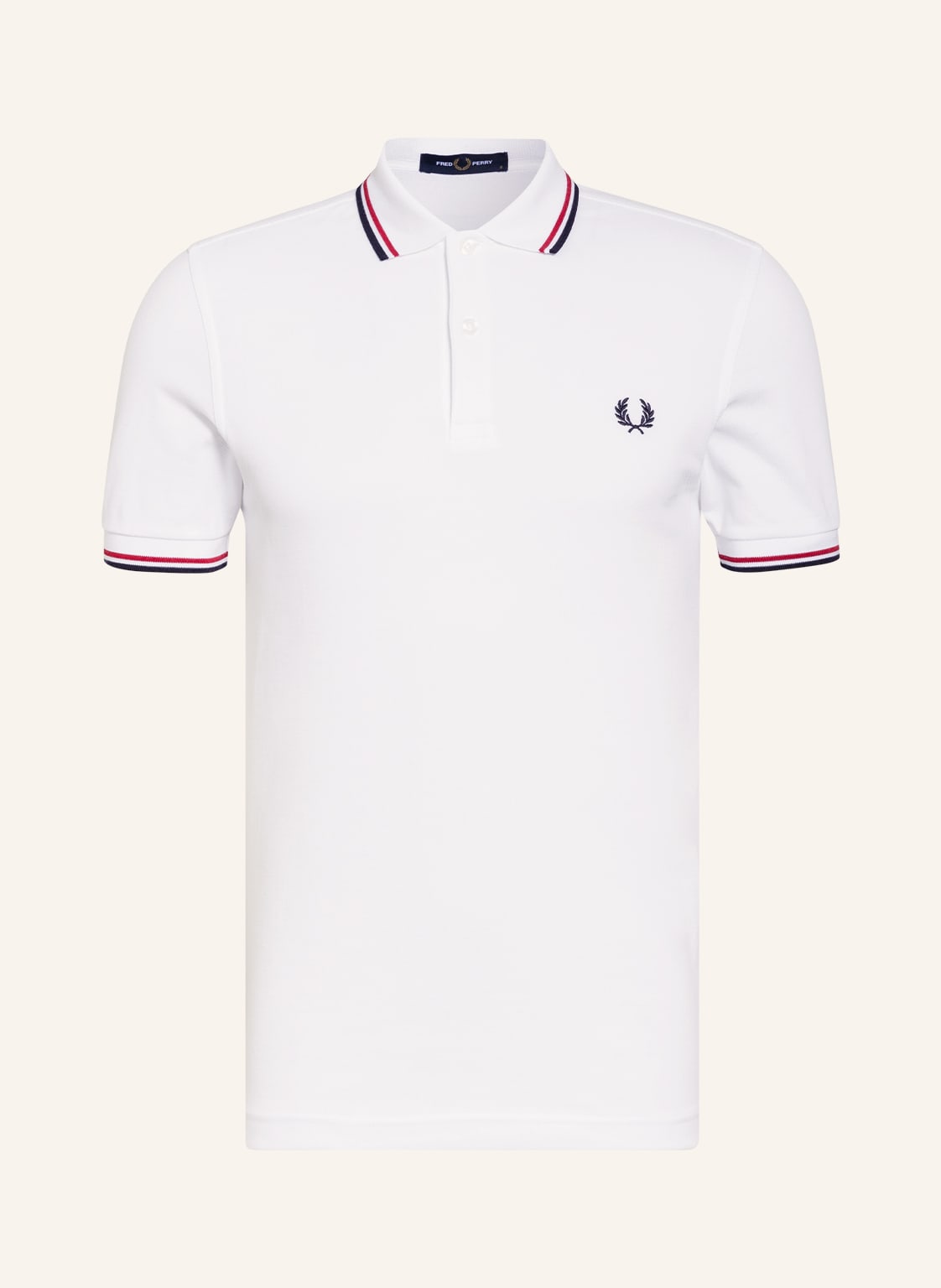 Image of Fred Perry Piqué-Poloshirt m3600 Slim Fit weiss
