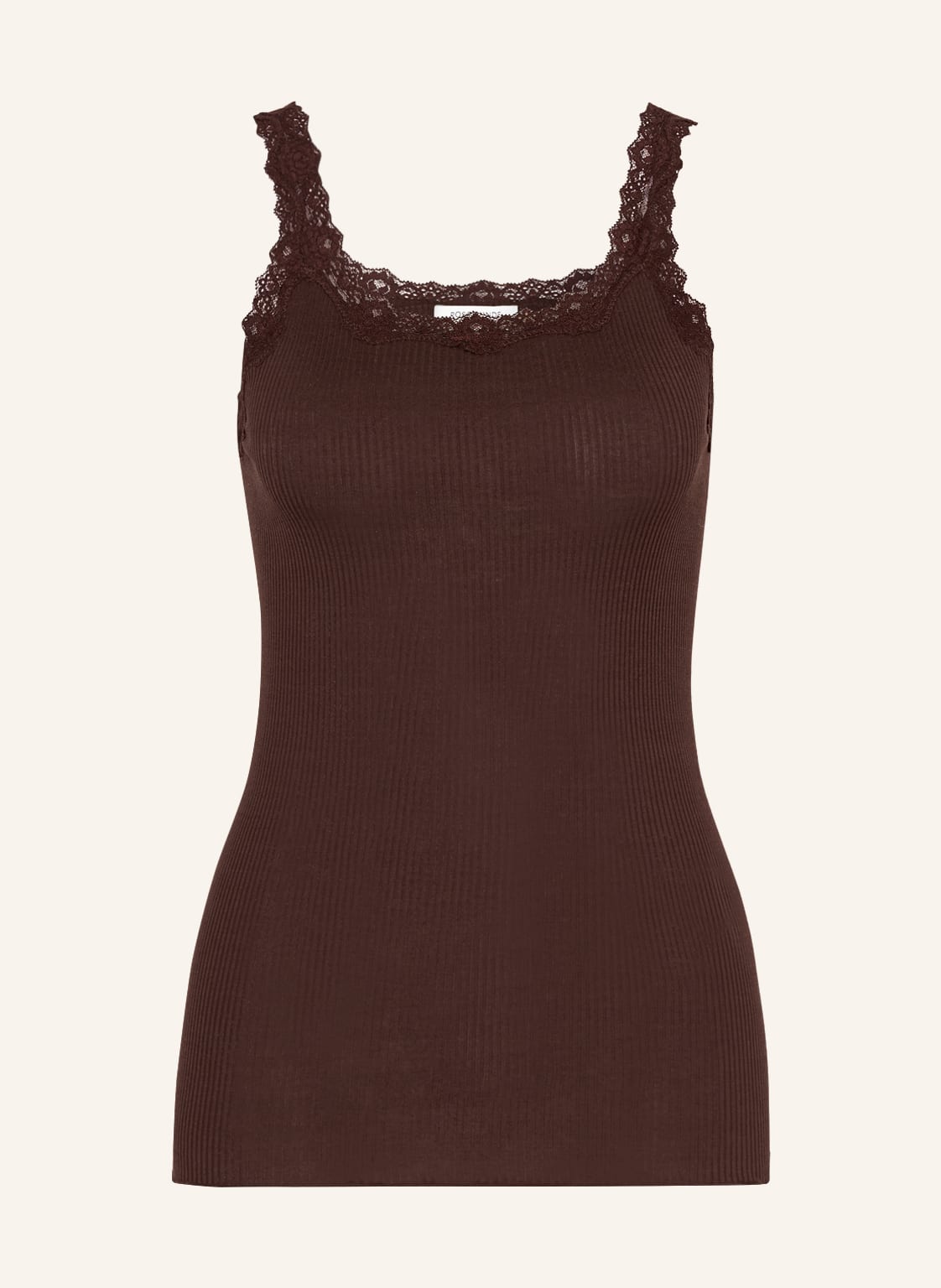 Image of Rosemunde Seidentop Babette Mit Spitzenbesatz braun