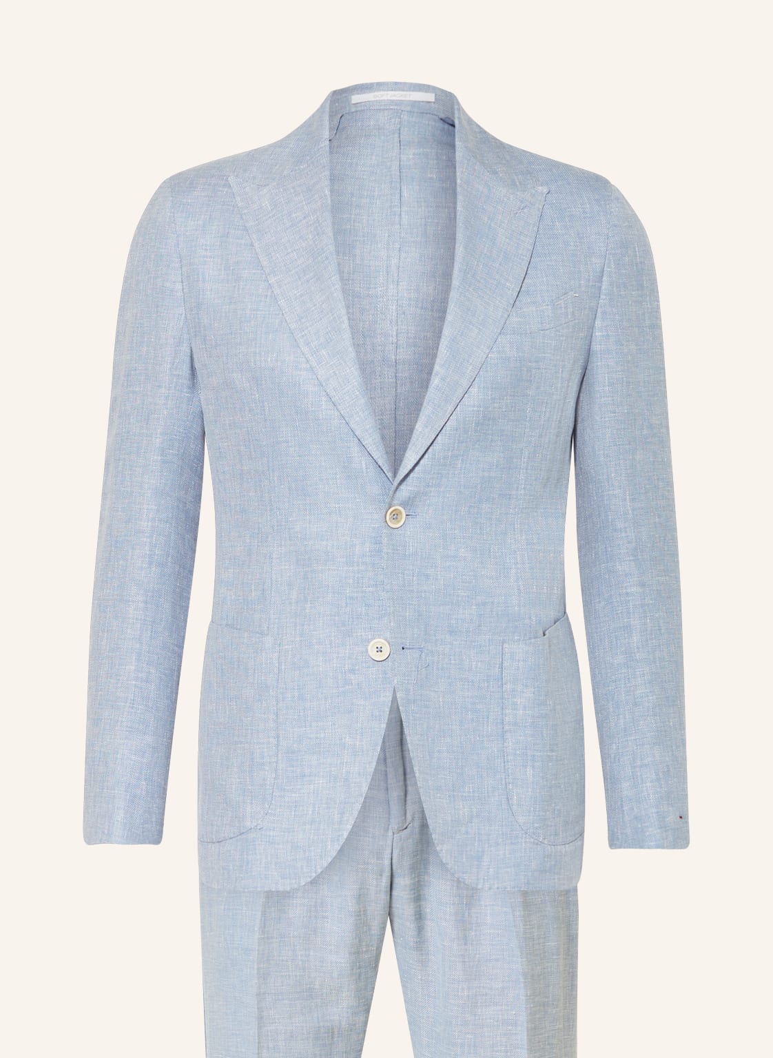 Image of Eleventy Anzug Extra Slim Fit Mit Leinen blau